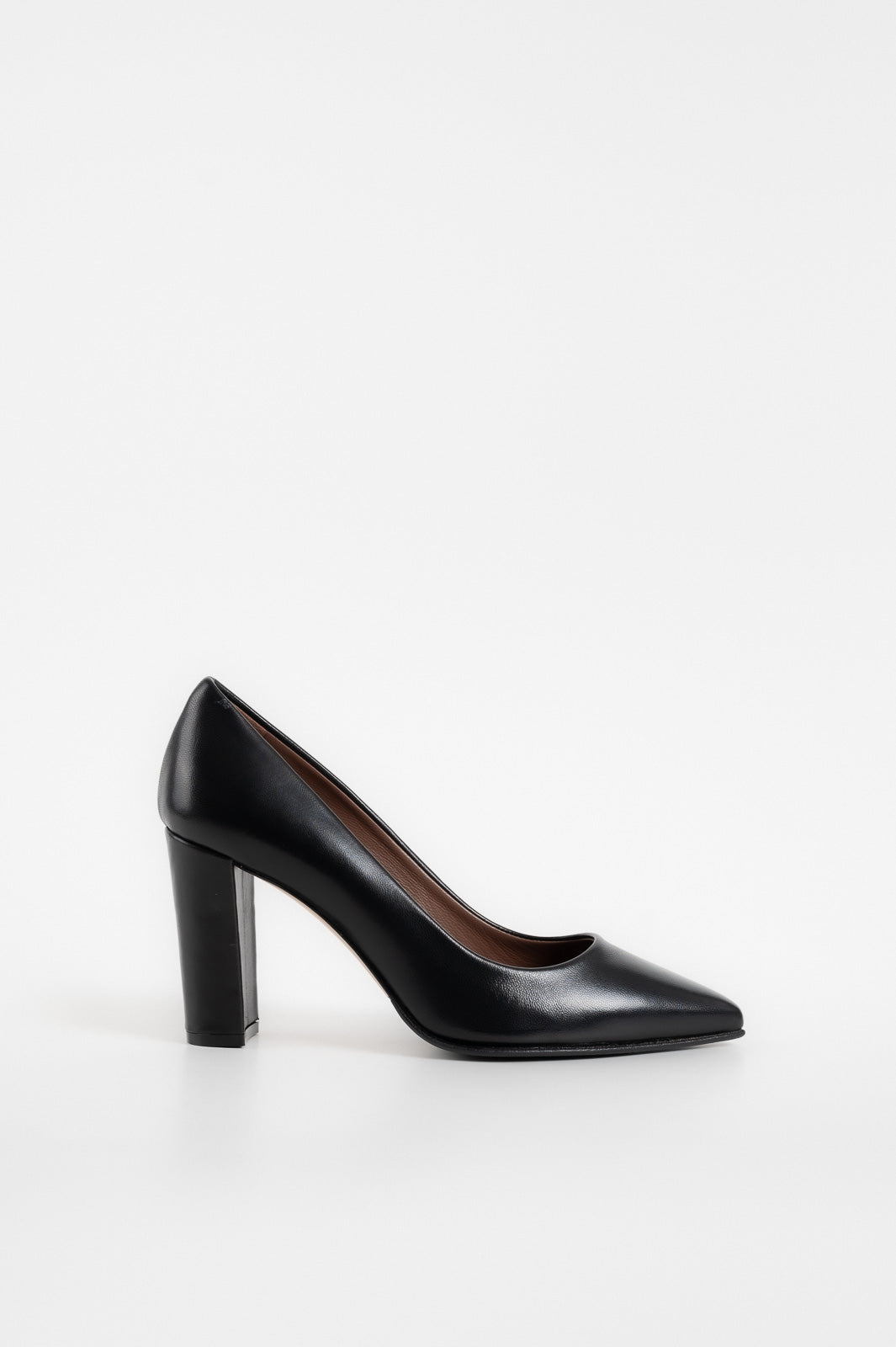 Classic Pump Block 8cm | Black Nappa Leather