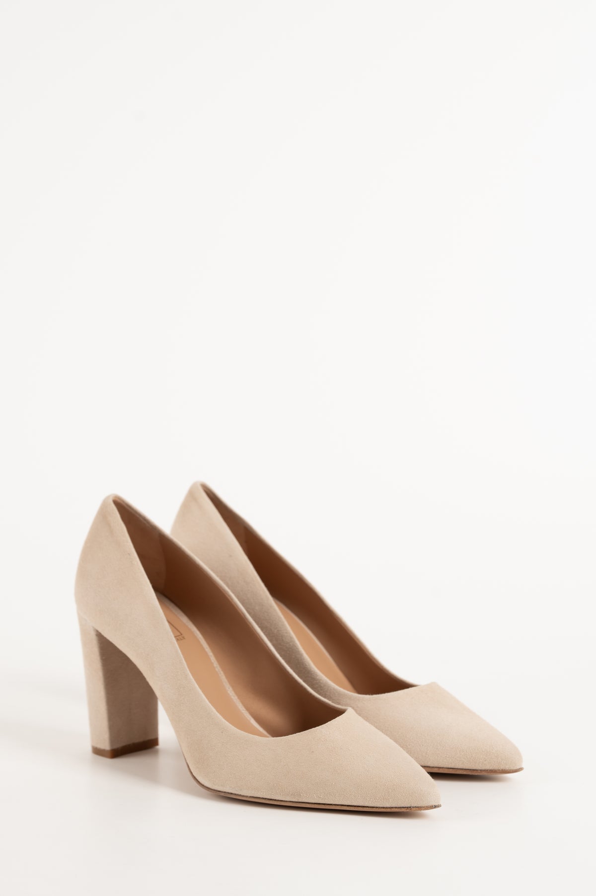 Classic Pump Block 8cm | Sand Beige Suede