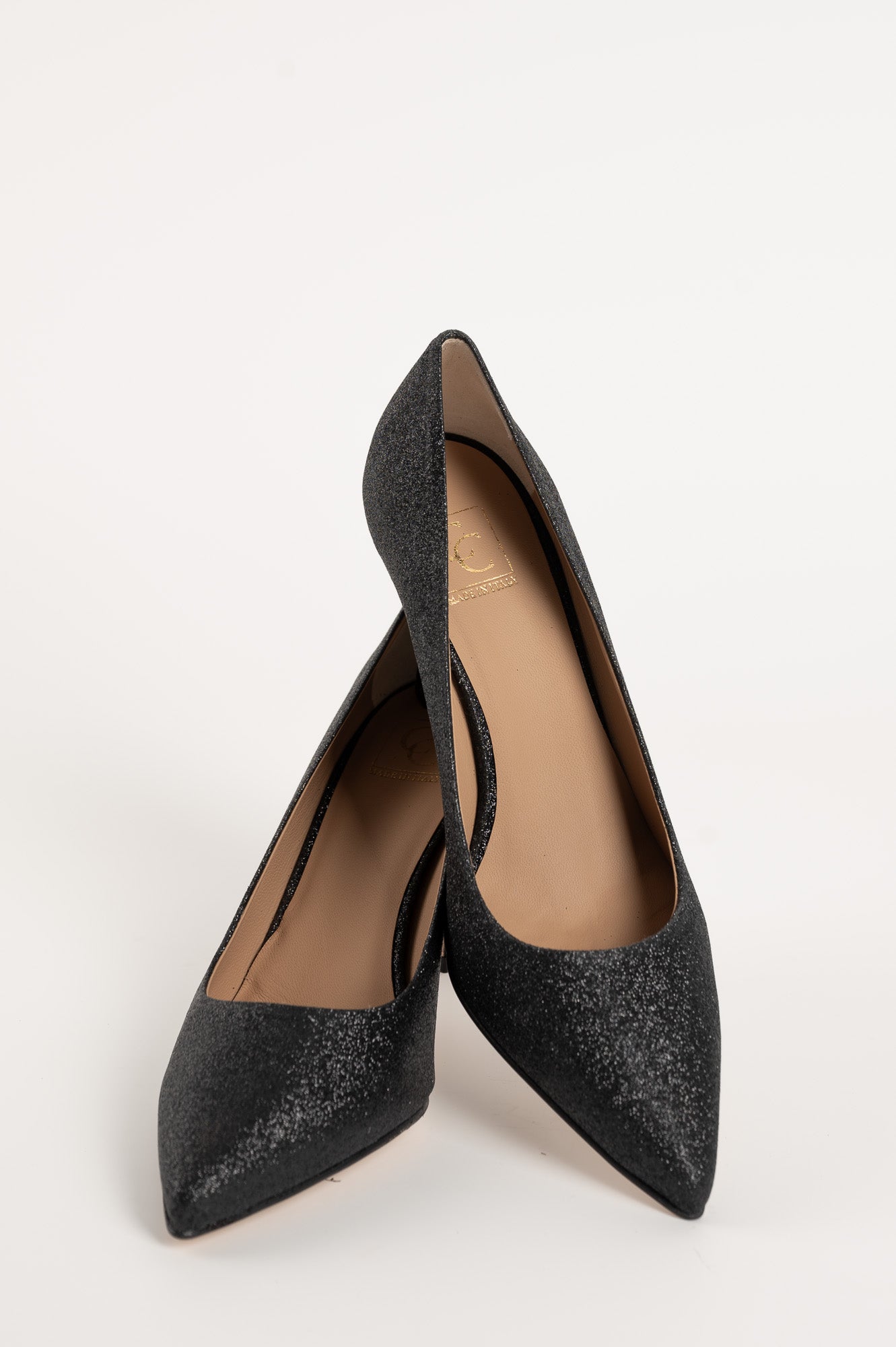 Classic Pump Stiletto 8cm | Ash Black Glitter