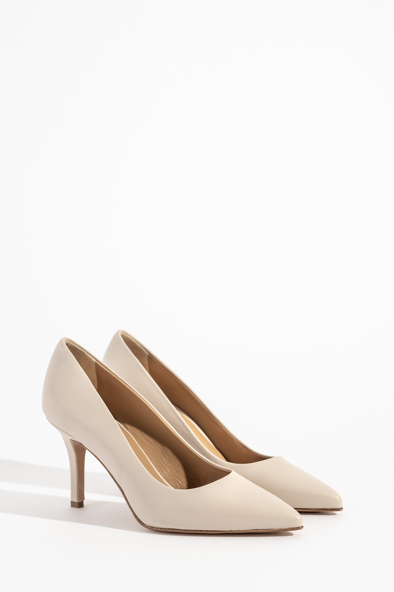 Classic Pump Stiletto 8cm | Ivory Beige Nappa Leather