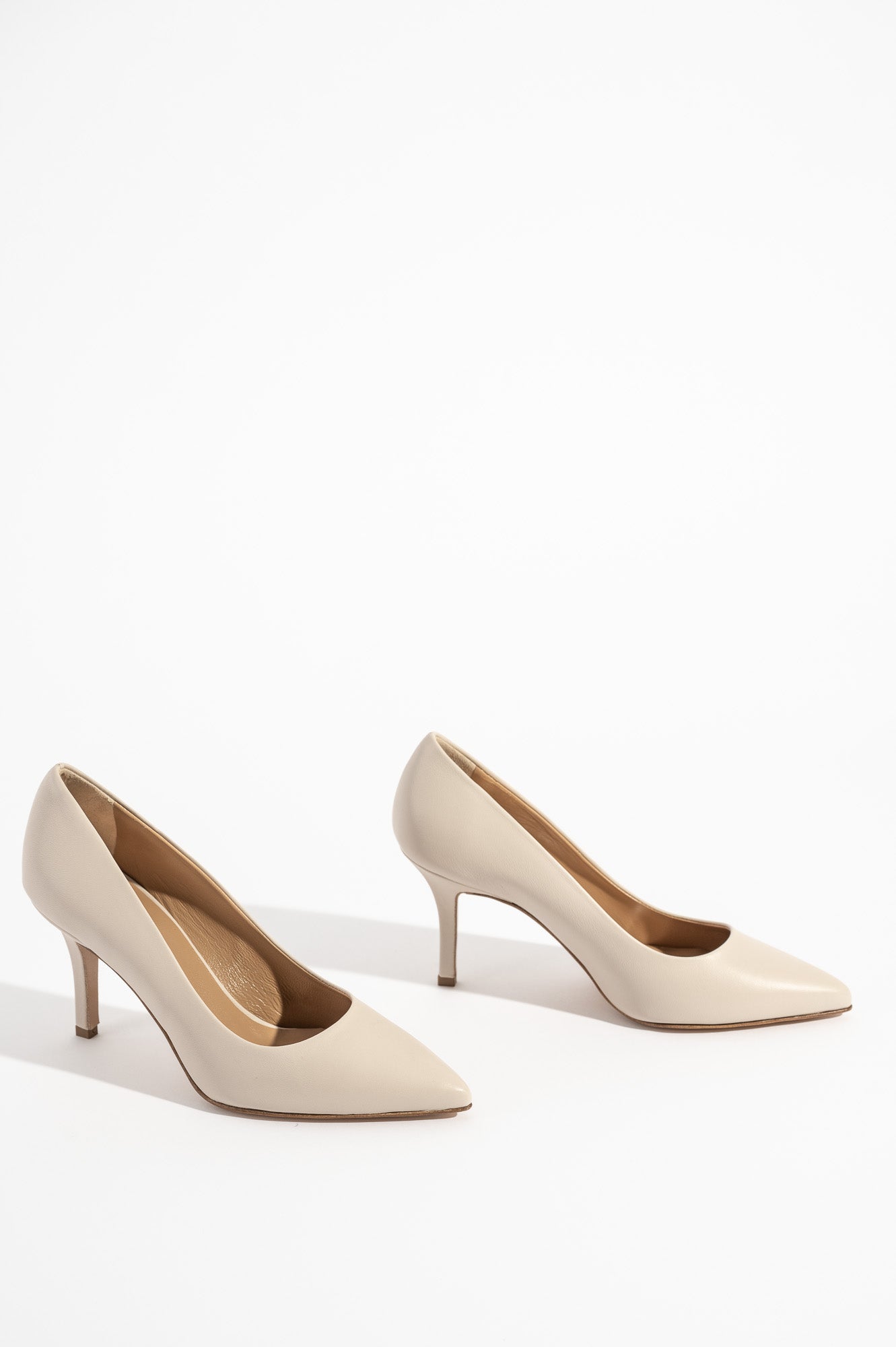 Classic Pump Stiletto 8cm | Ivory Beige Nappa Leather