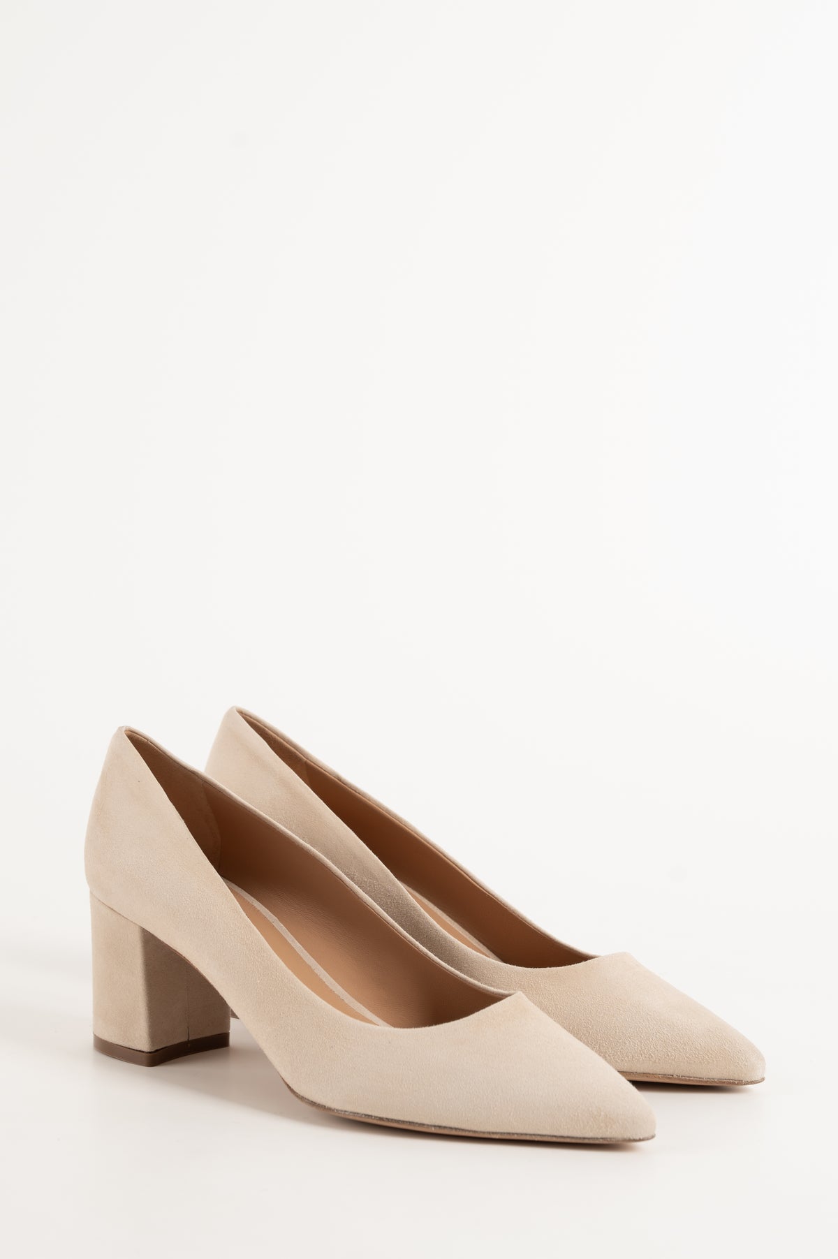 Classic Pump Block 6cm | Sand Beige Suede