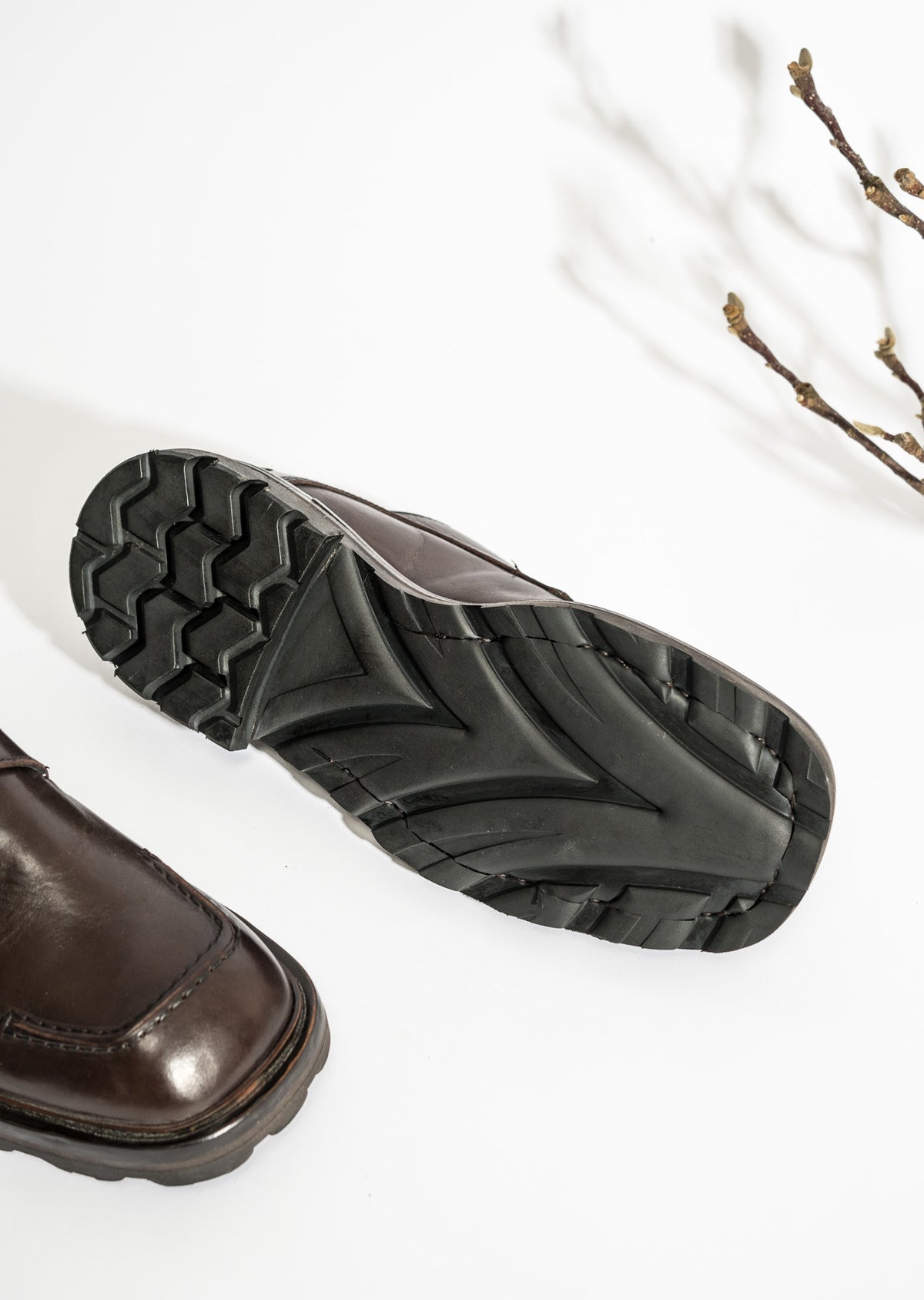 Men's Square Derby | Mud Brown Calf Leather