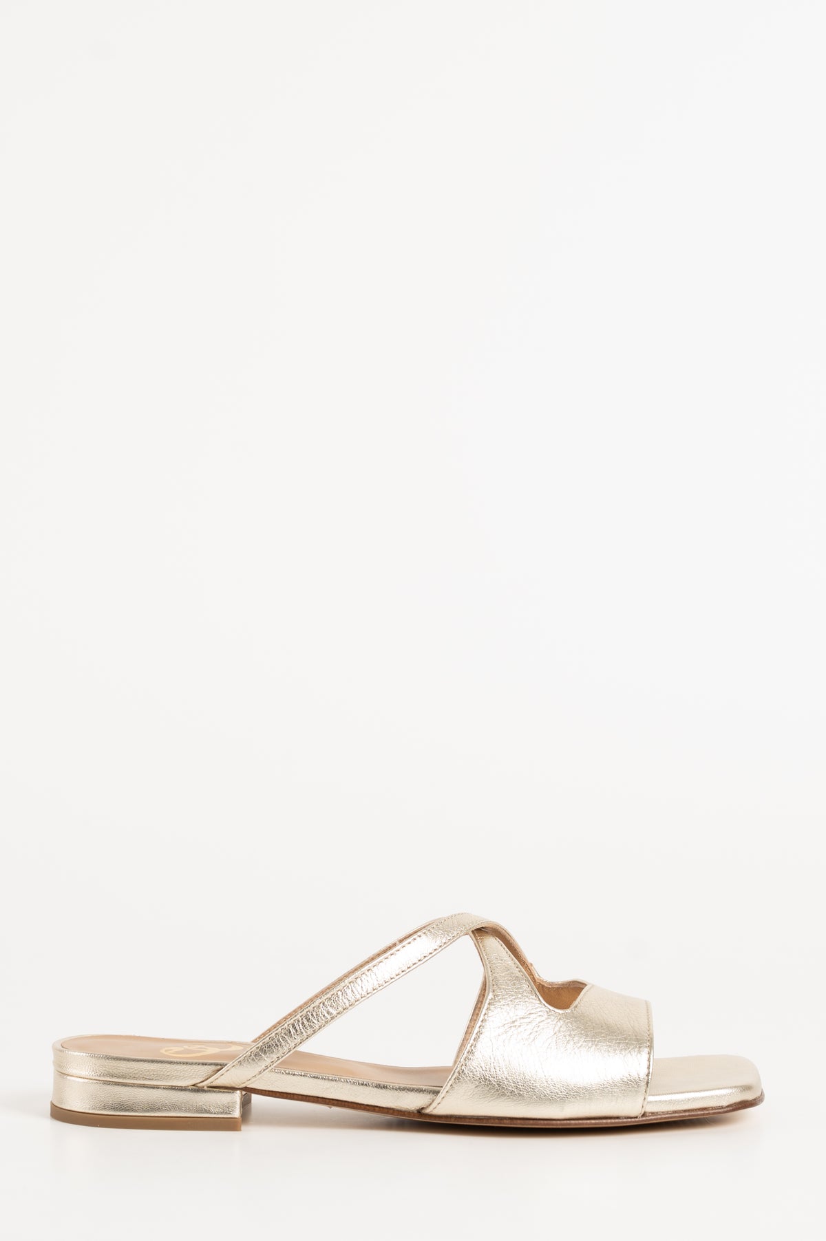 Twisted Sandal Lara | Platino Nappa Leather