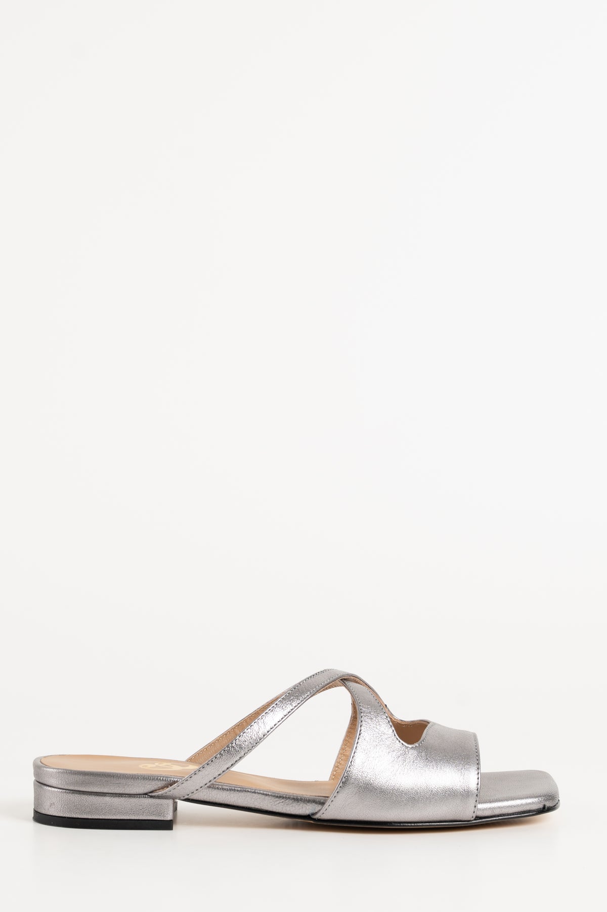 Twisted Sandal Lara | Silver Nappa Leather