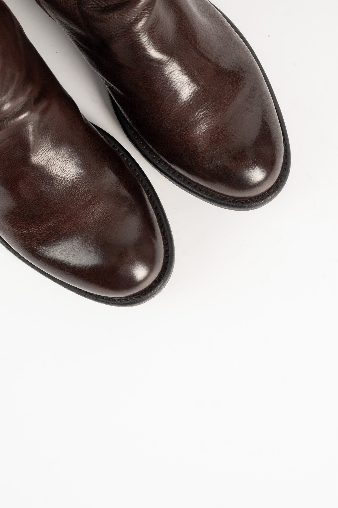 Zipper Boot Lis | Brown Washed Buffalo Leather