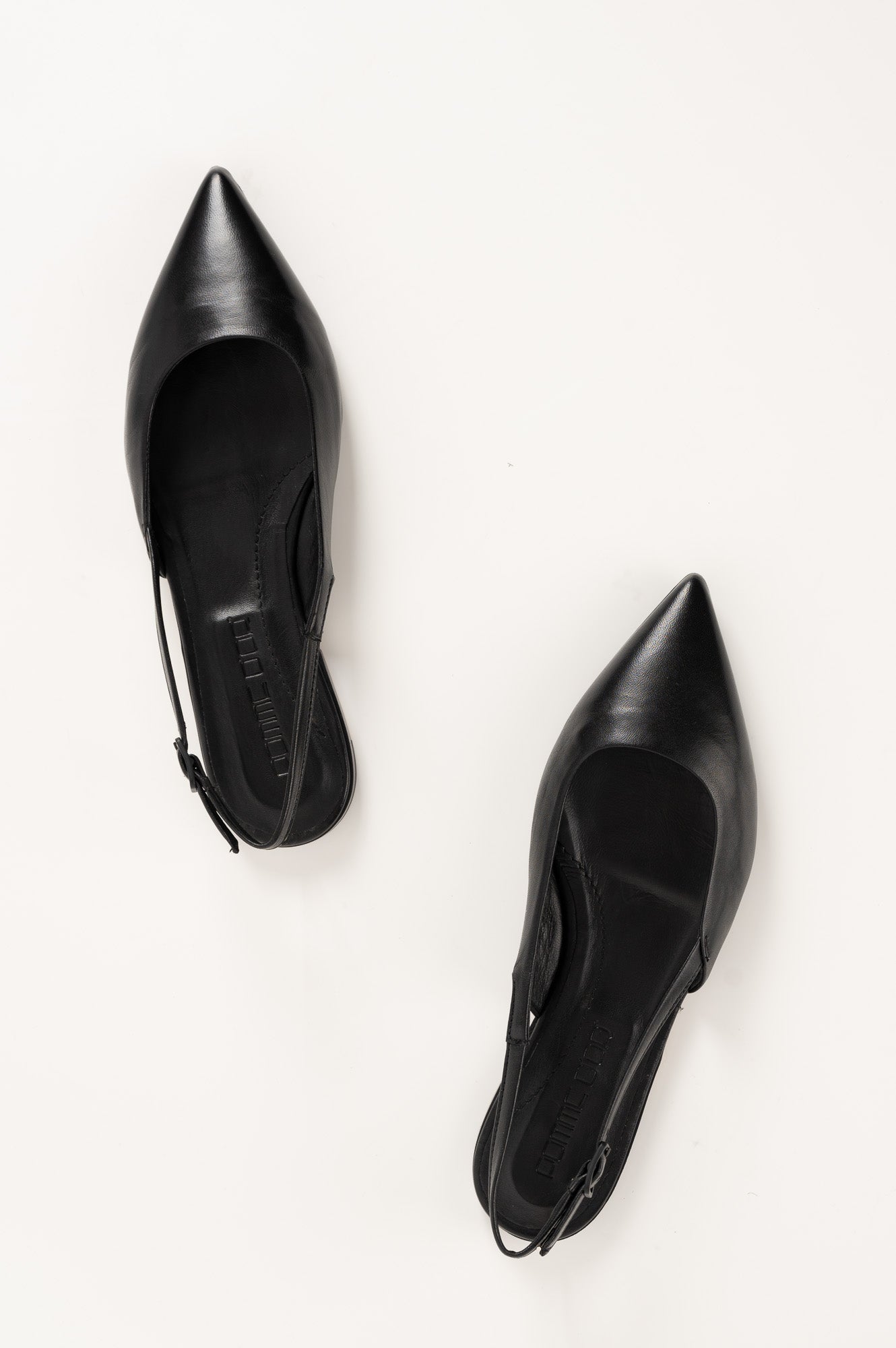 Flat Slingback Ingrid | Black Nappa Leather