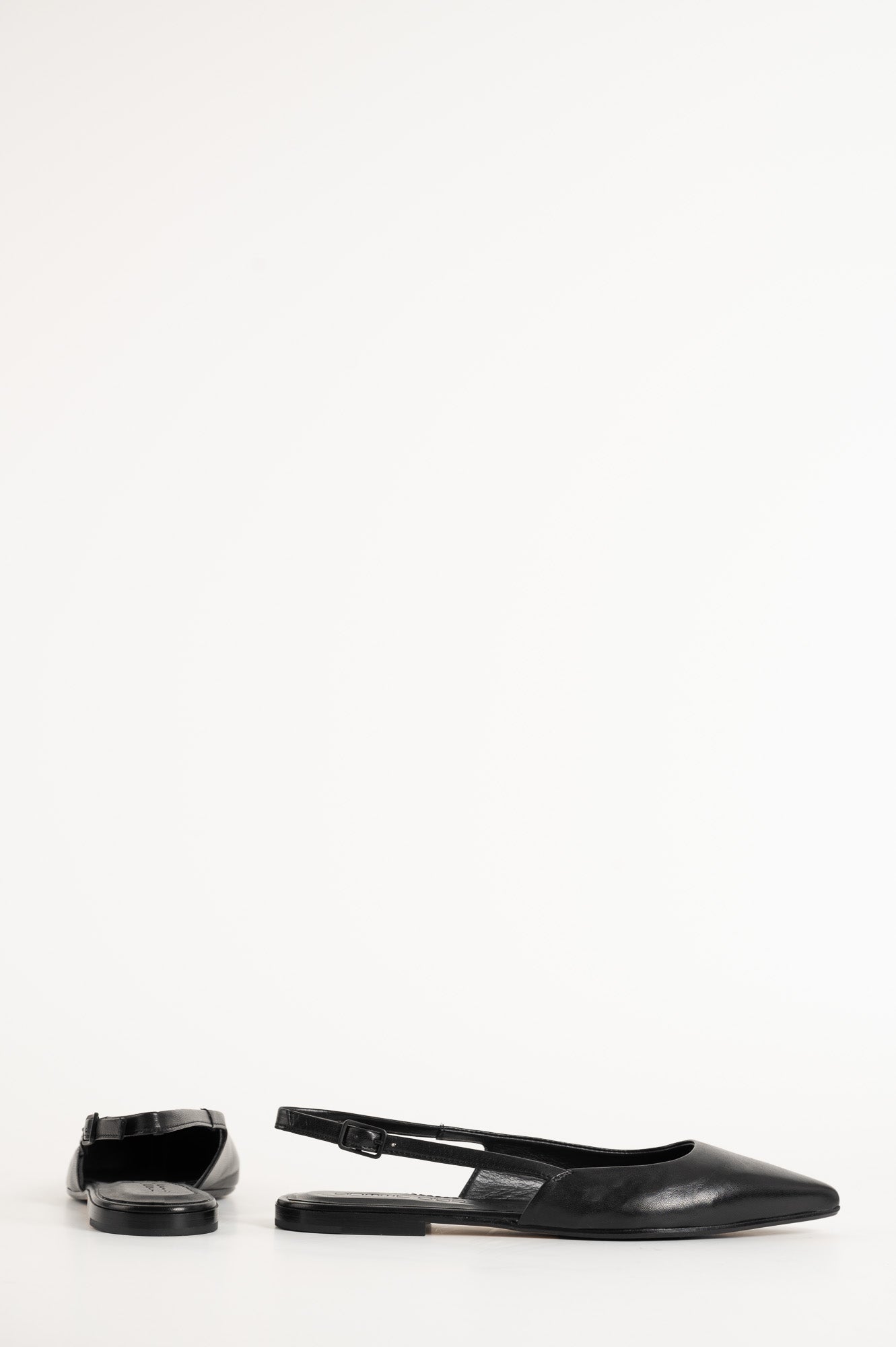Flat Slingback Ingrid | Black Nappa Leather