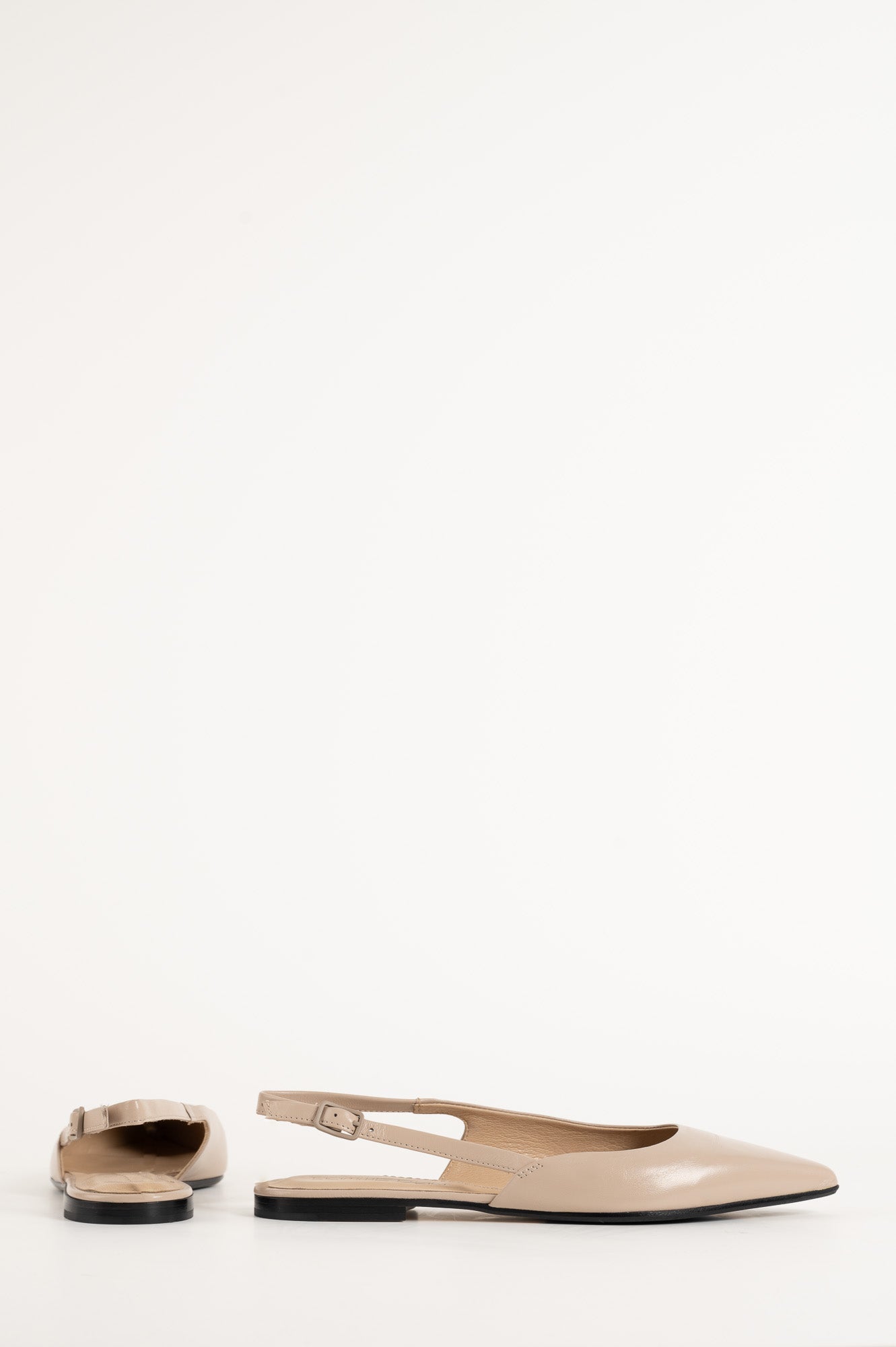Flat Slingback Ingrid | Beige Nappa Leather