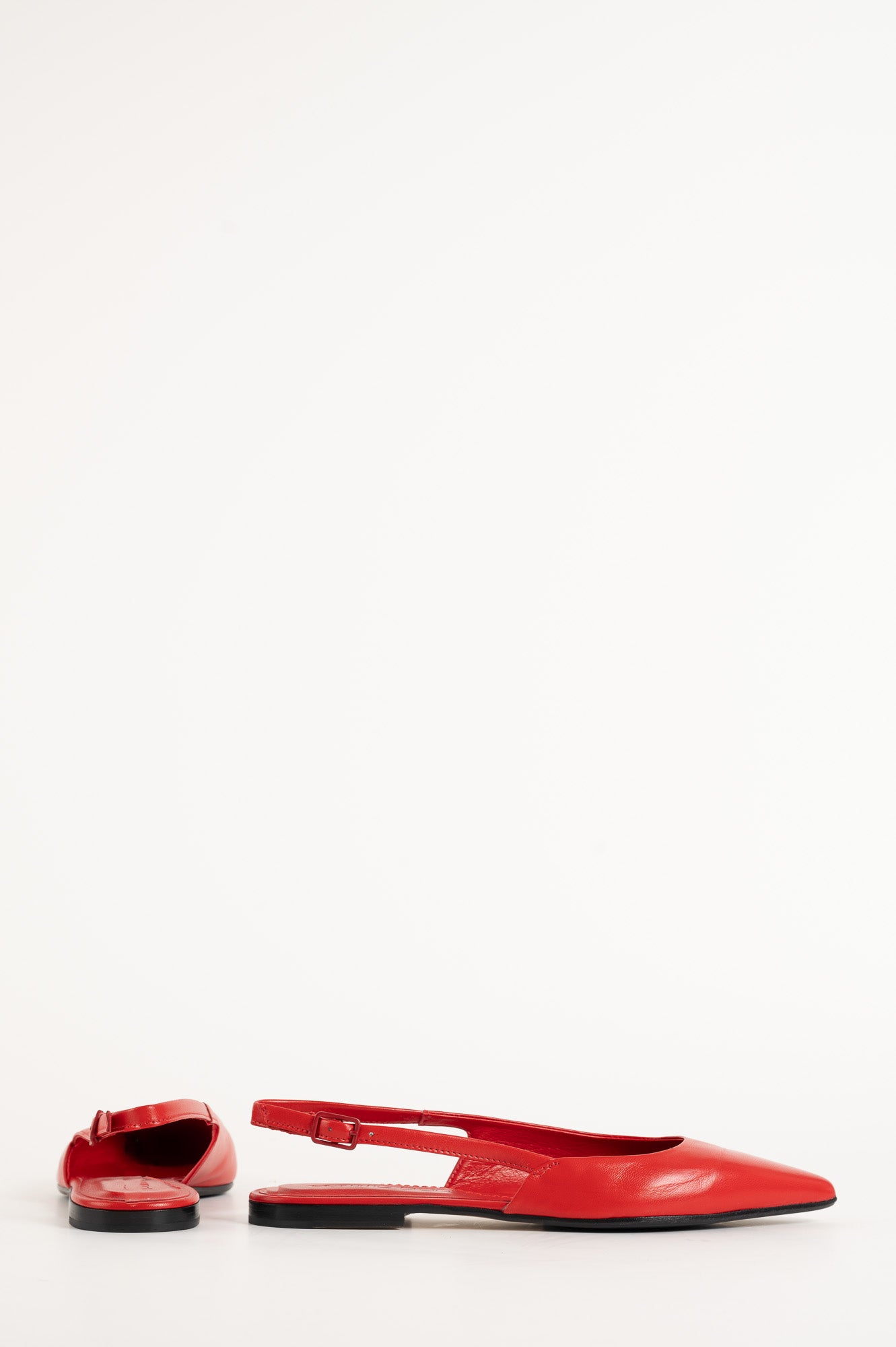 Flat Slingback Ingrid | Red Nappa Leather