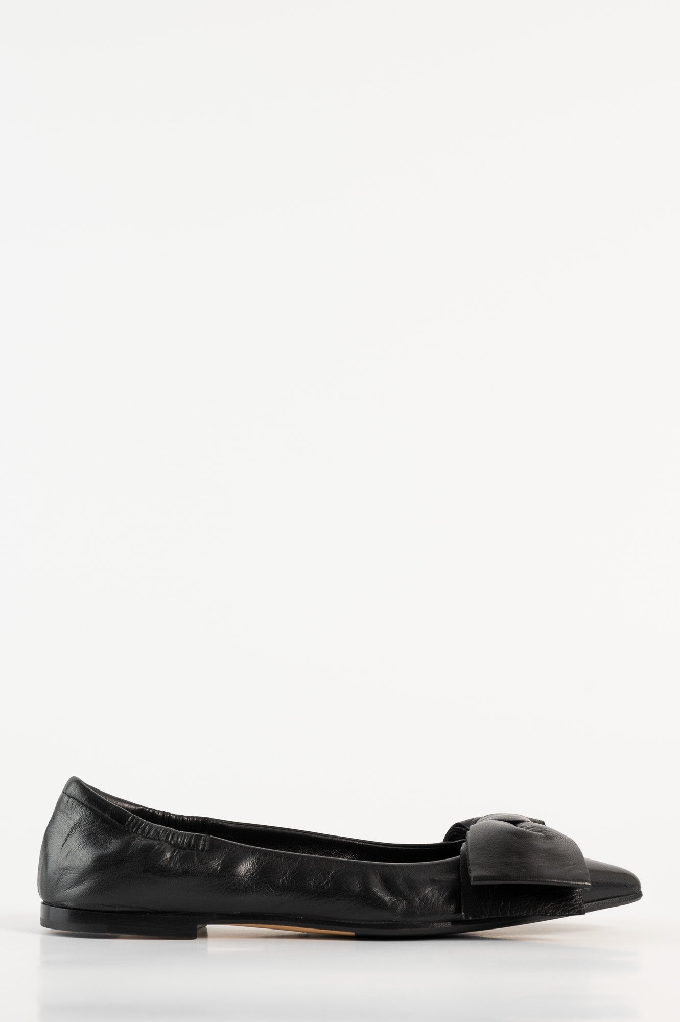 Ballet Flat Ingrid Bow | Black Nappa Leather