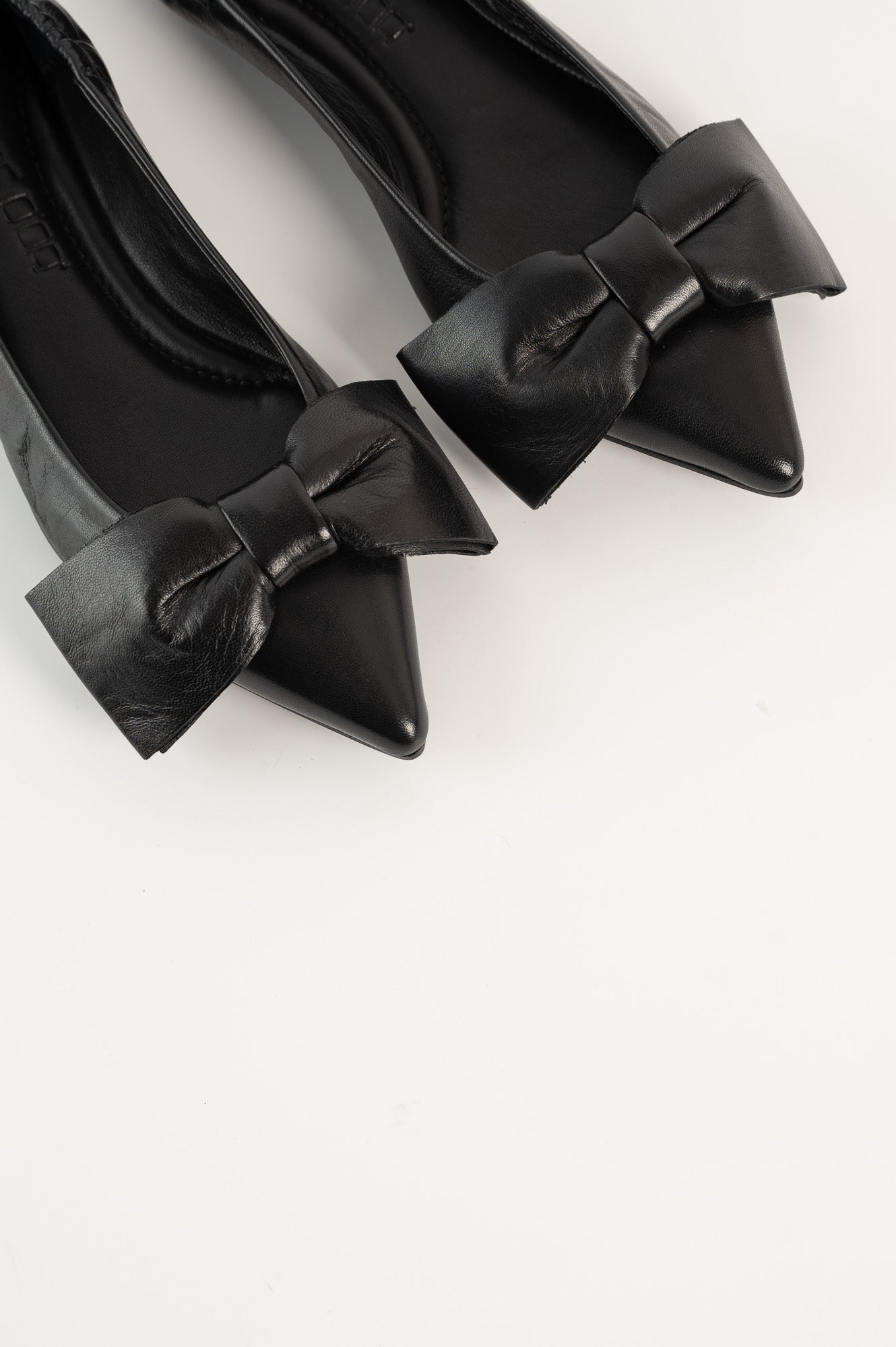 Ballet Flat Ingrid Bow | Black Nappa Leather