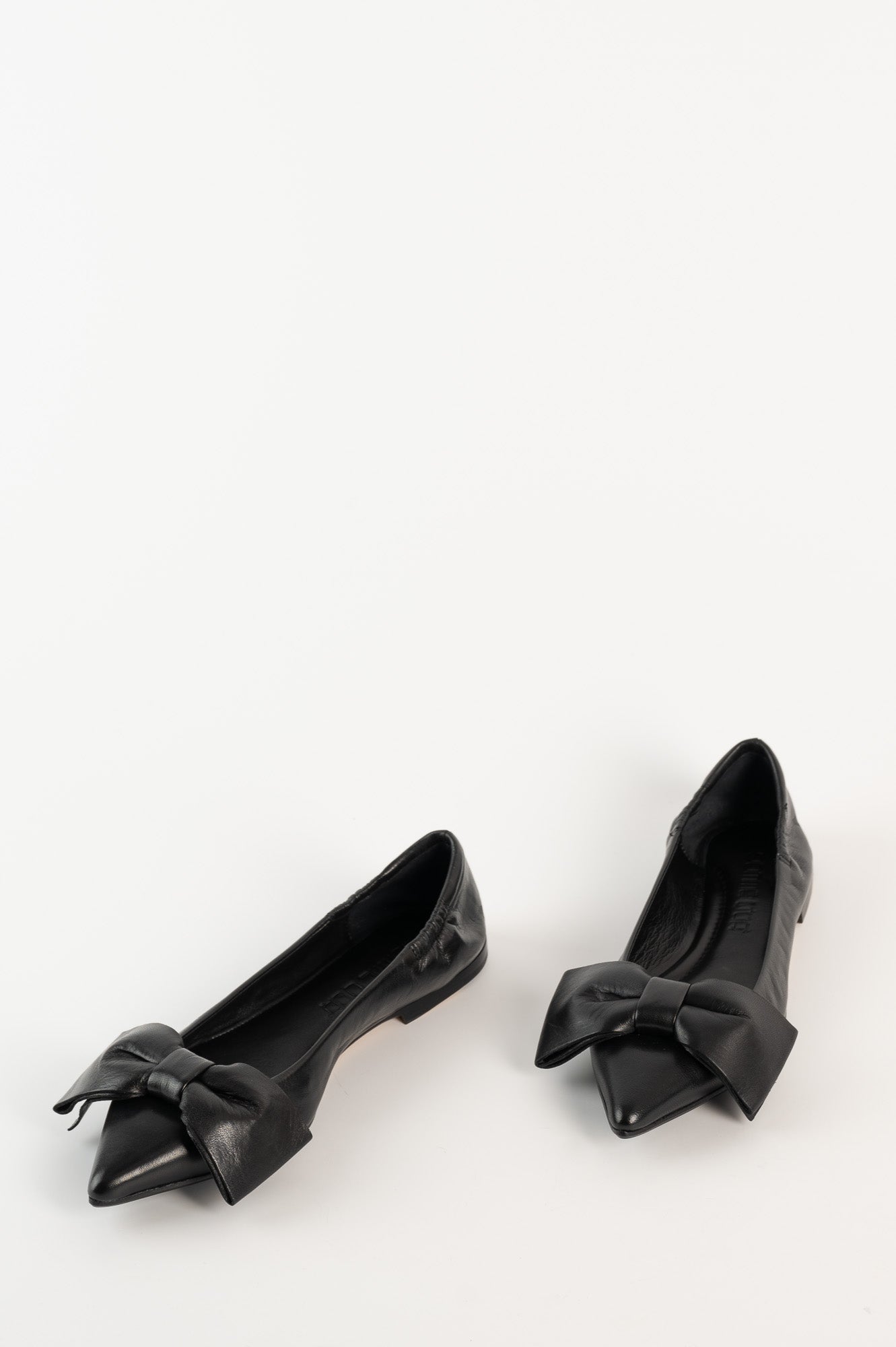 Ballet Flat Ingrid Bow | Black Nappa Leather