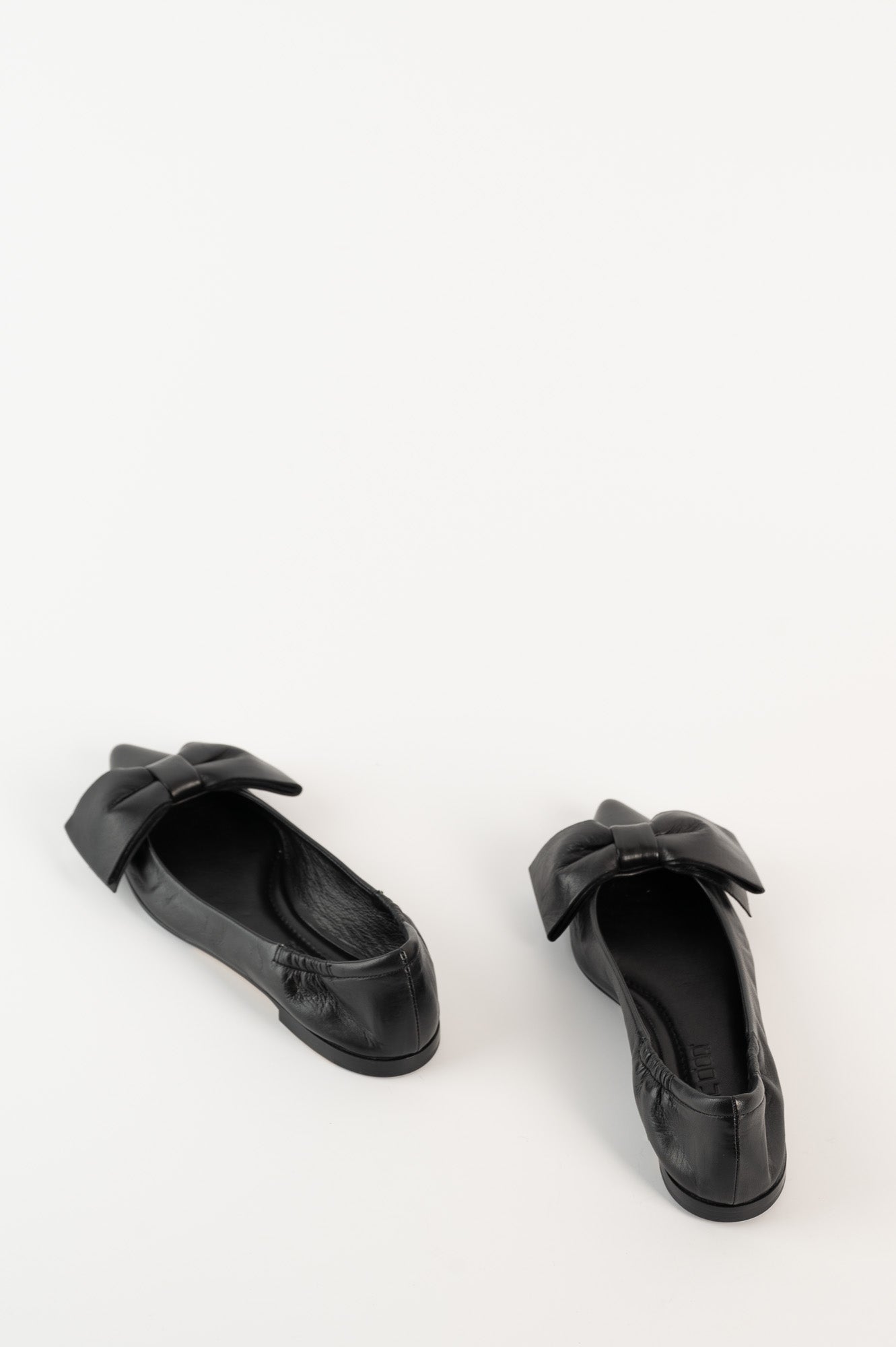 Ballet Flat Ingrid Bow | Black Nappa Leather