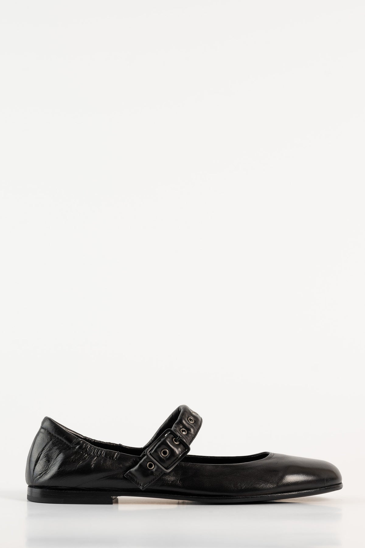 Mary Jane Flat Erin 852 | Black Leather