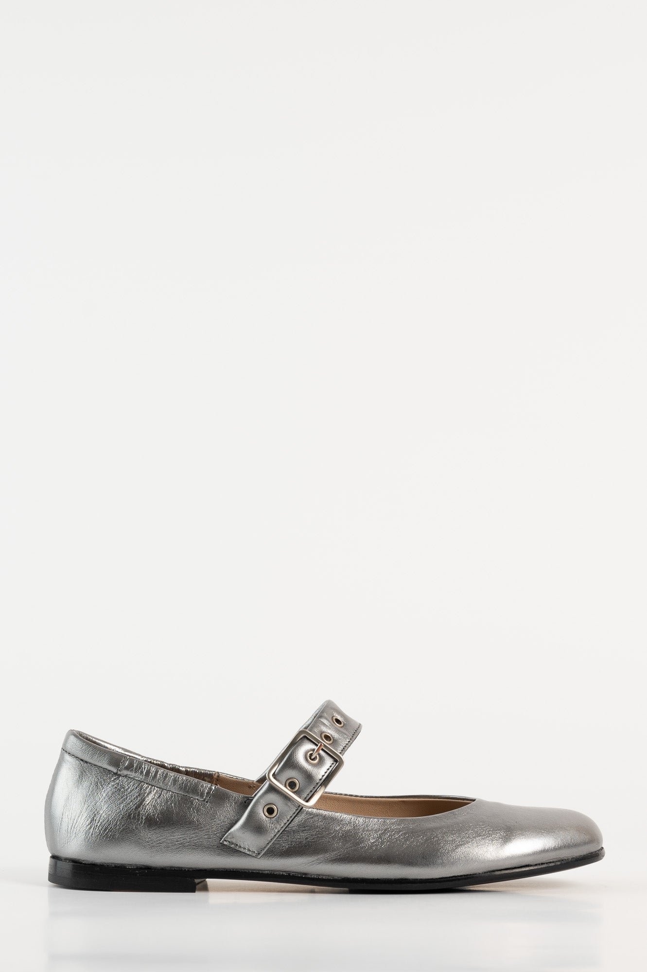 Mary Jane Flat Erin 852 | Silver Leather