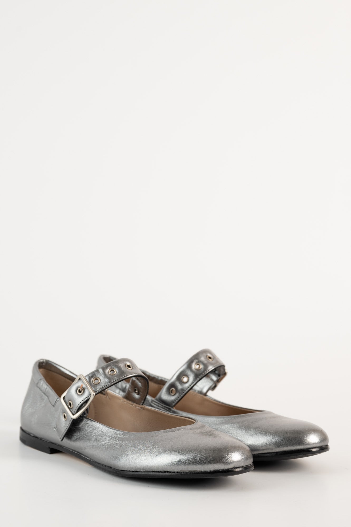 Mary Jane Flat Erin 852 | Silver Leather