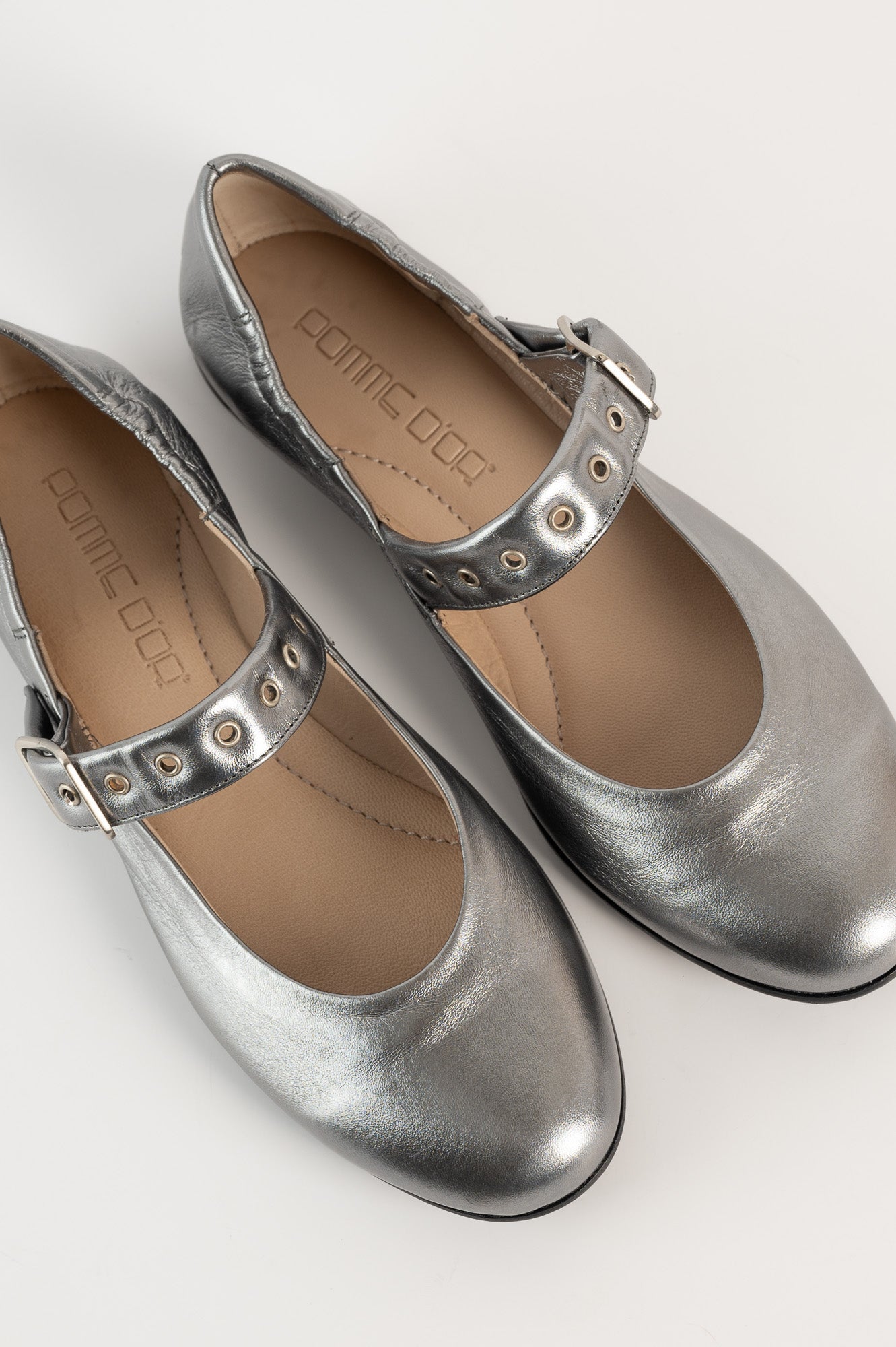 Mary Jane Flat Erin 852 | Silver Leather