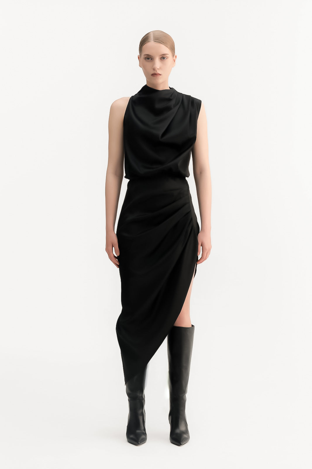 Stiletto High Boot Calina | Black Nappa Leather