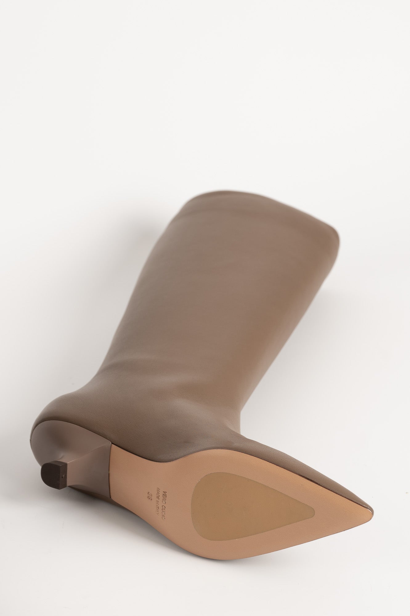 High Boot Enigma | Taupe Nappa Leather