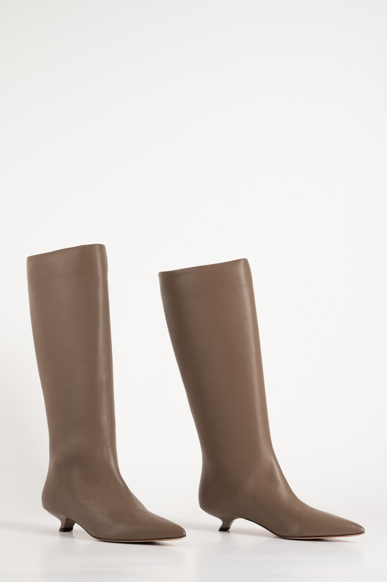 High Boot Enigma | Taupe Nappa Leather