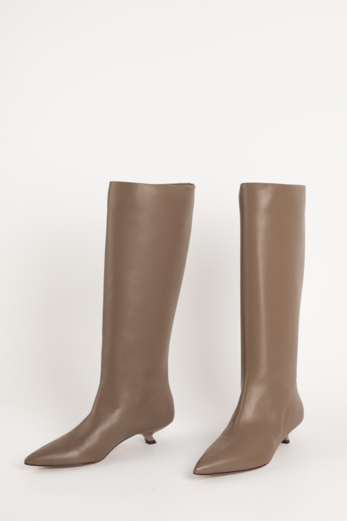 High Boot Enigma | Taupe Nappa Leather