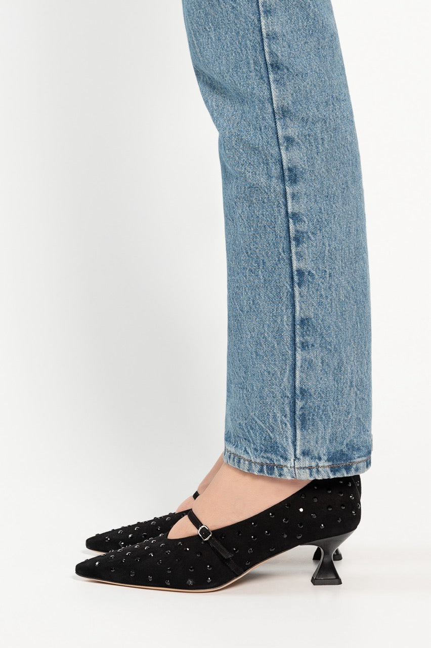 Crystal Pump Tezira | Black Suede