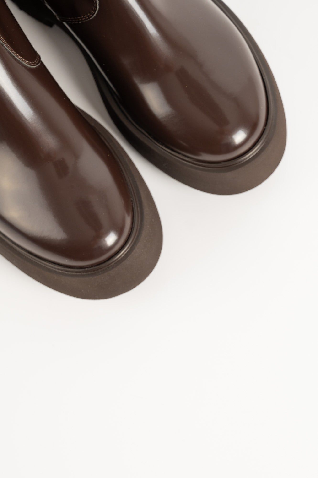 Platform Boot Alison | Dark Brown Patent Leather