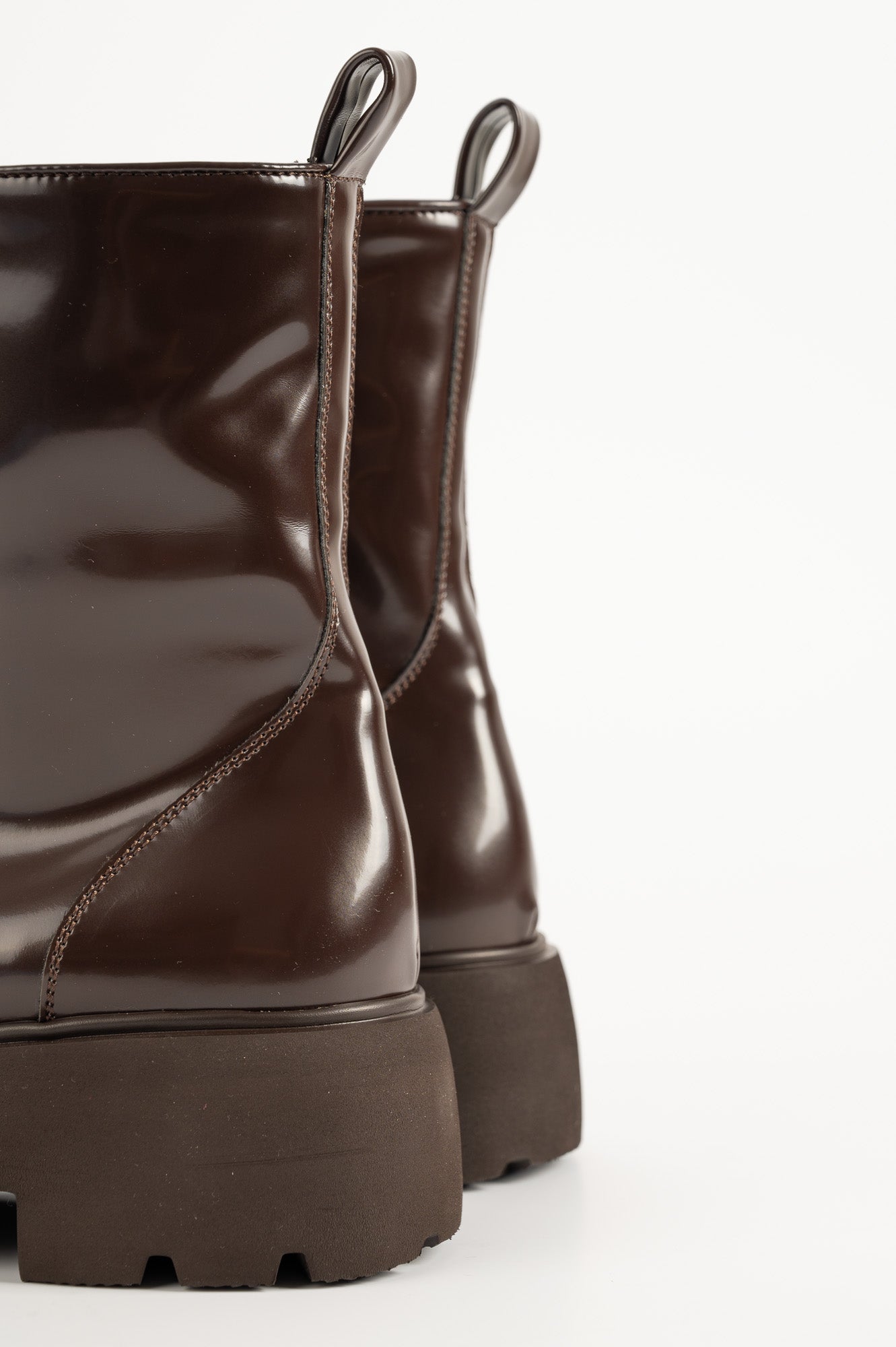 Platform Boot Alison | Dark Brown Patent Leather