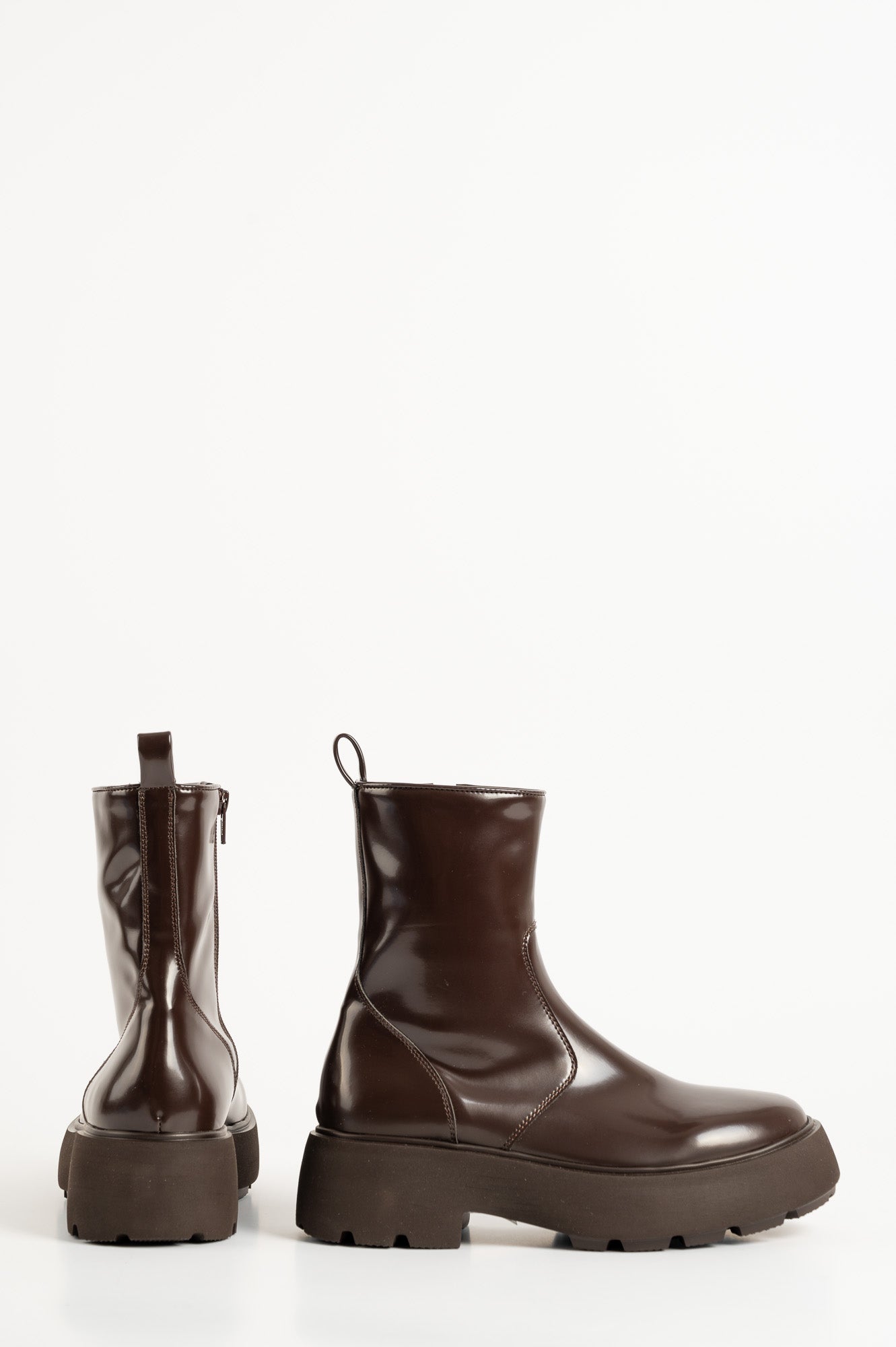Platform Boot Alison | Dark Brown Patent Leather