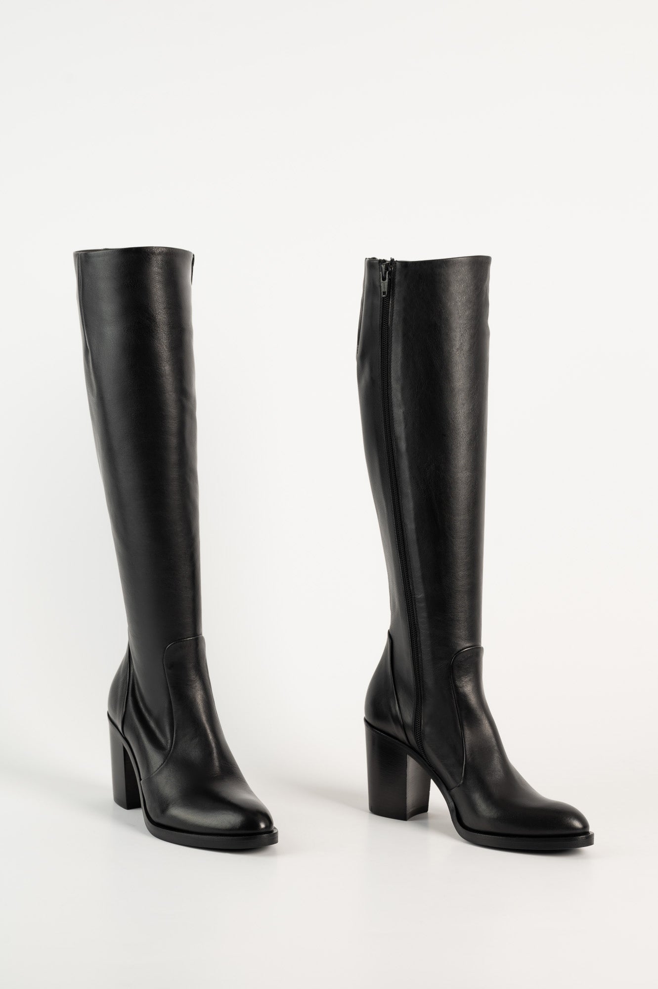 Signature High Boot 8cm | Black Calf Leather