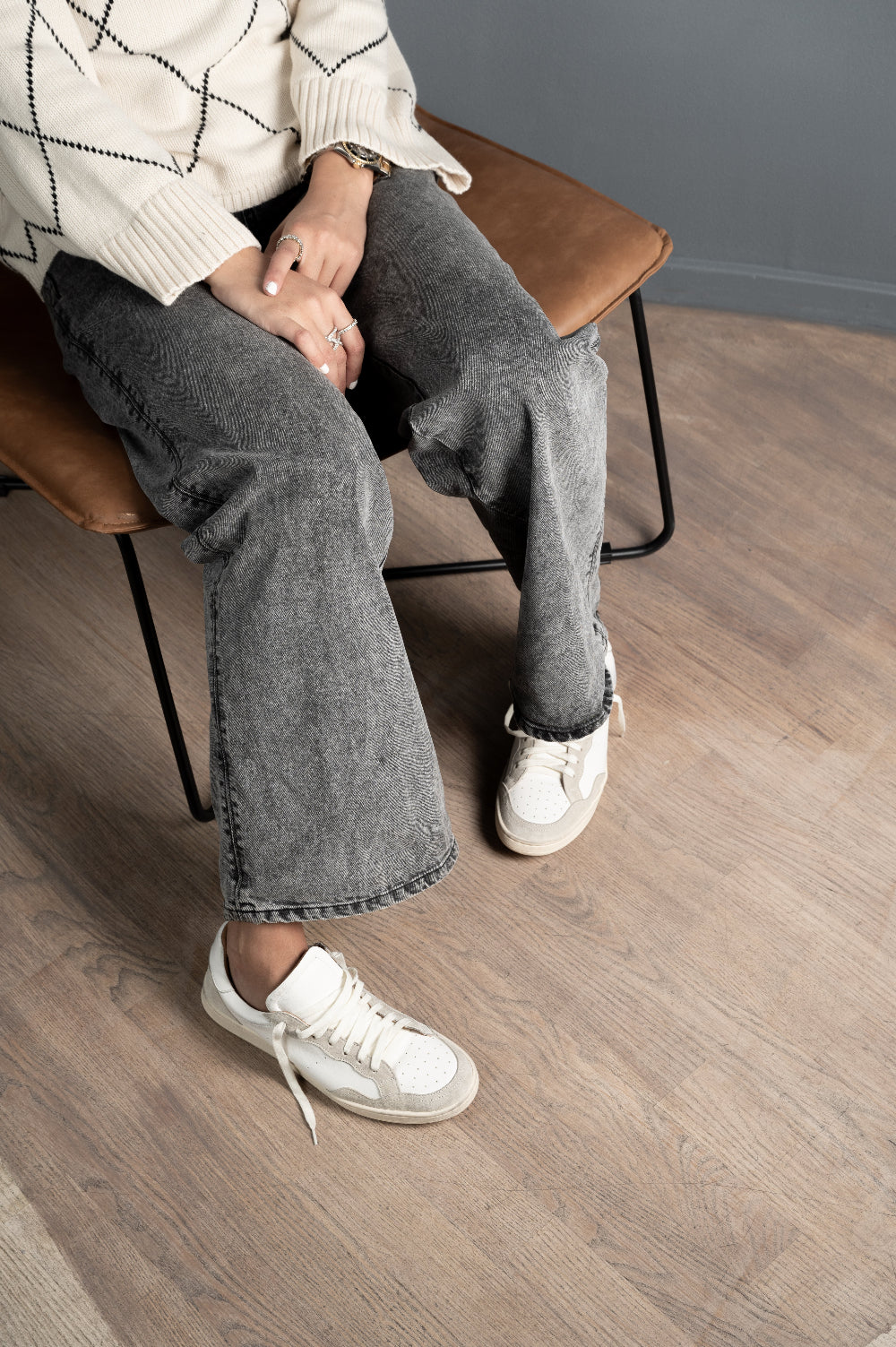 Signature Sneaker | Vintage White Calf Leather & Suede