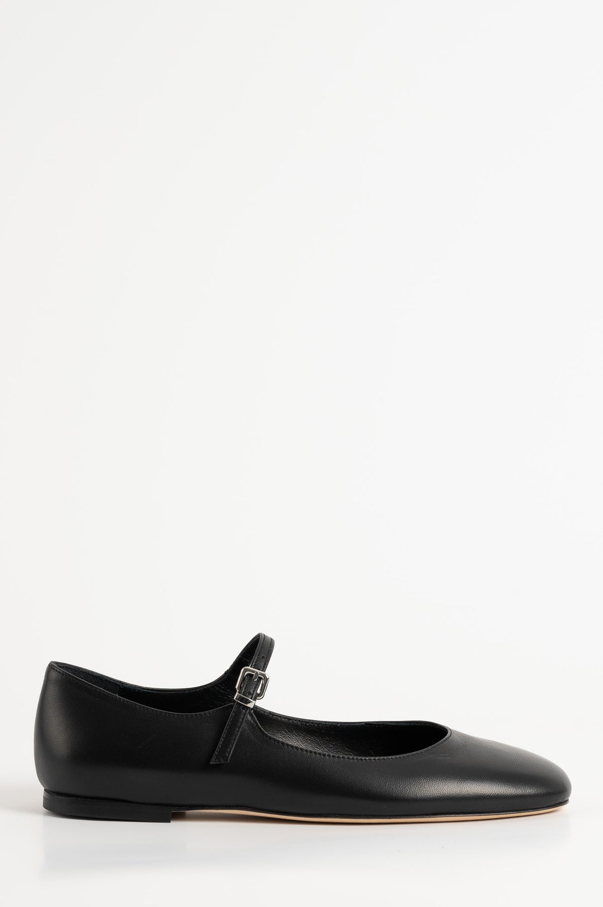 Mary Jane Flat Lily | Signature Black Calf Leather