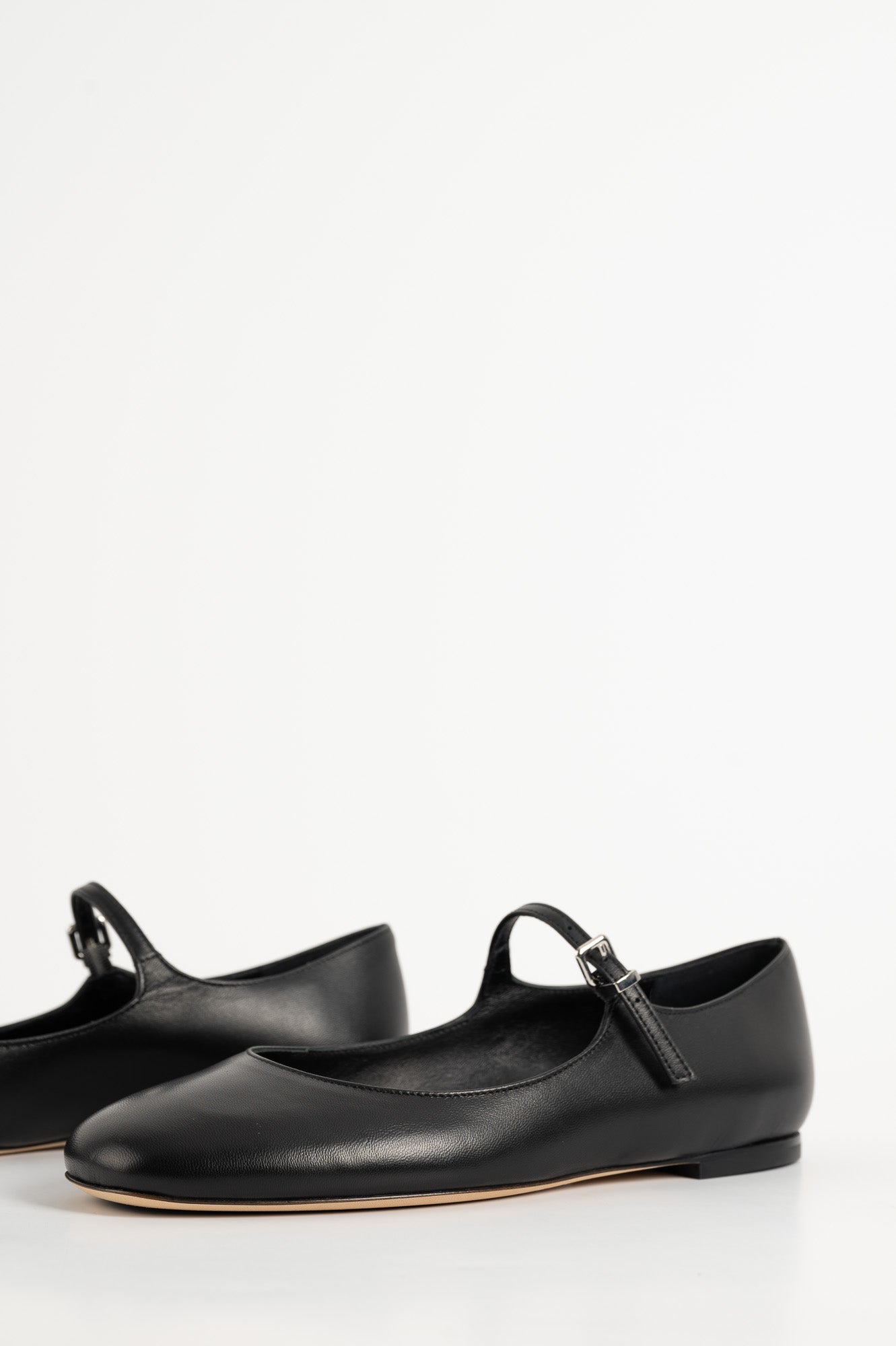 Mary Jane Flat Lily | Signature Black Calf Leather