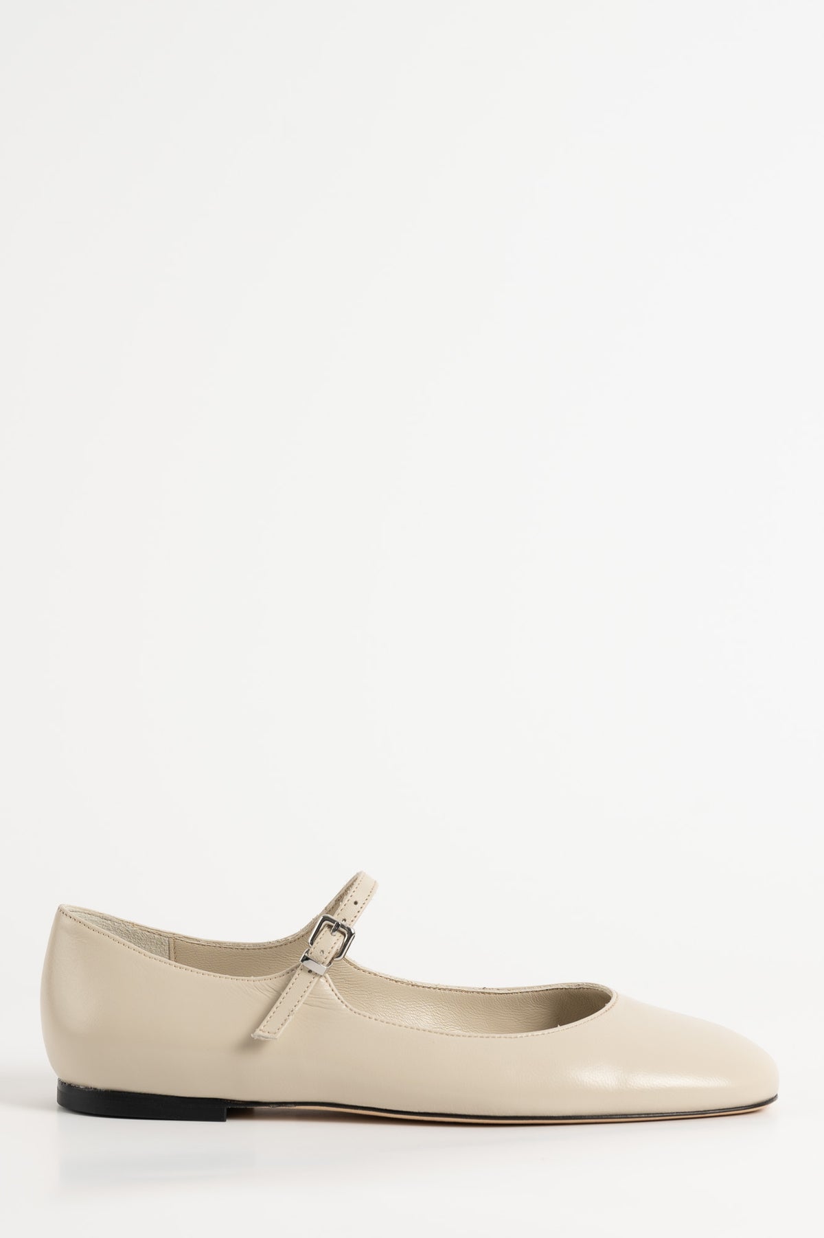 Mary Jane Flat Lily | Ivory White Calf Leather