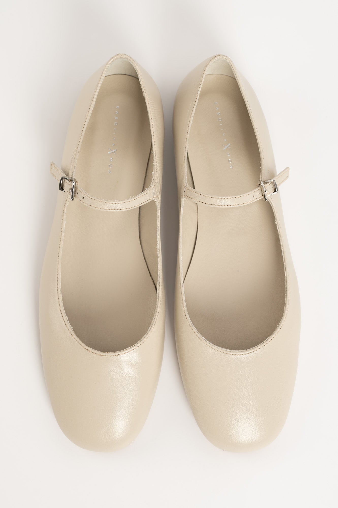 Mary Jane Flat Lily | Ivory White Calf Leather
