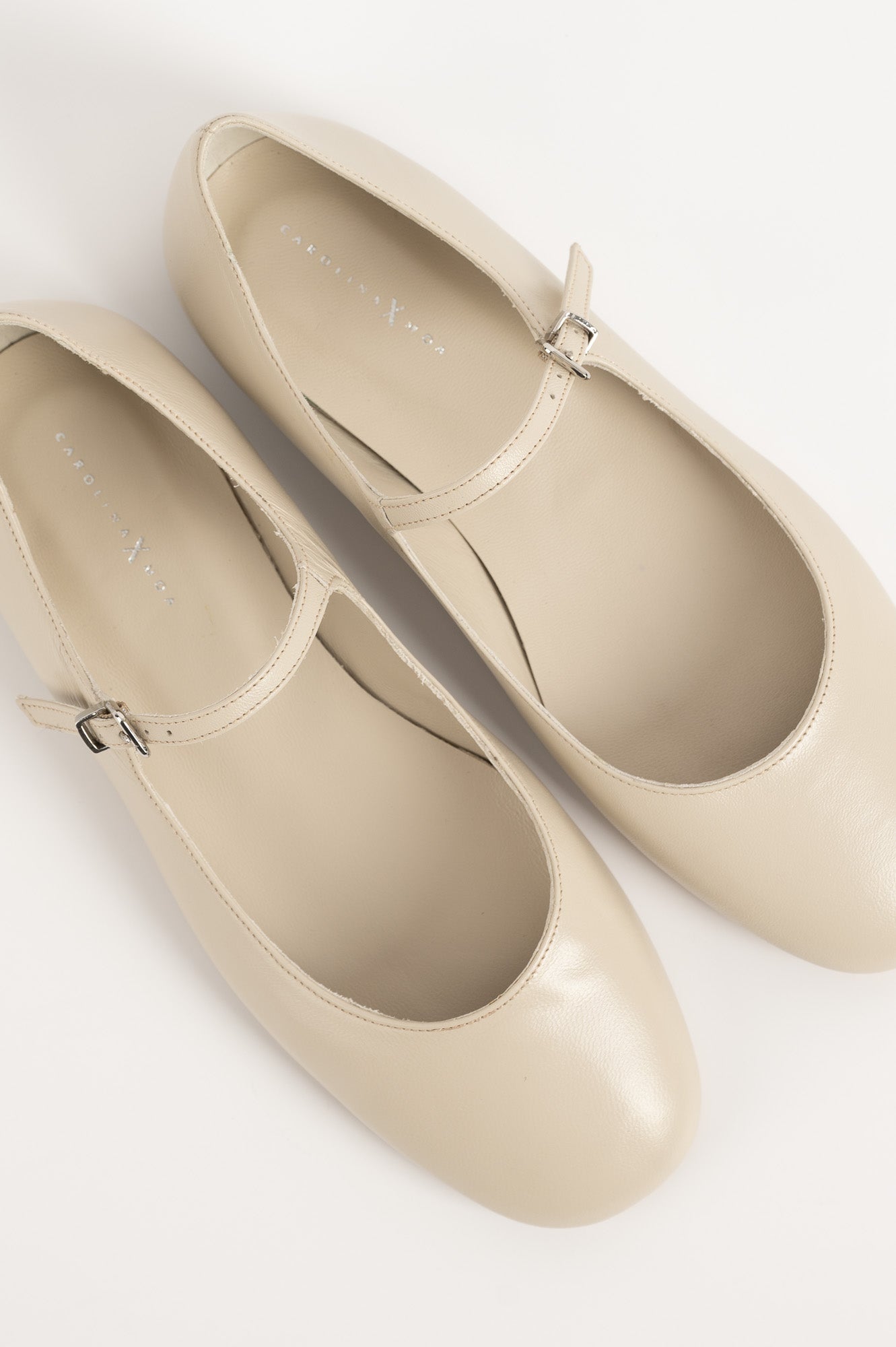 Mary Jane Flat Lily | Ivory White Calf Leather