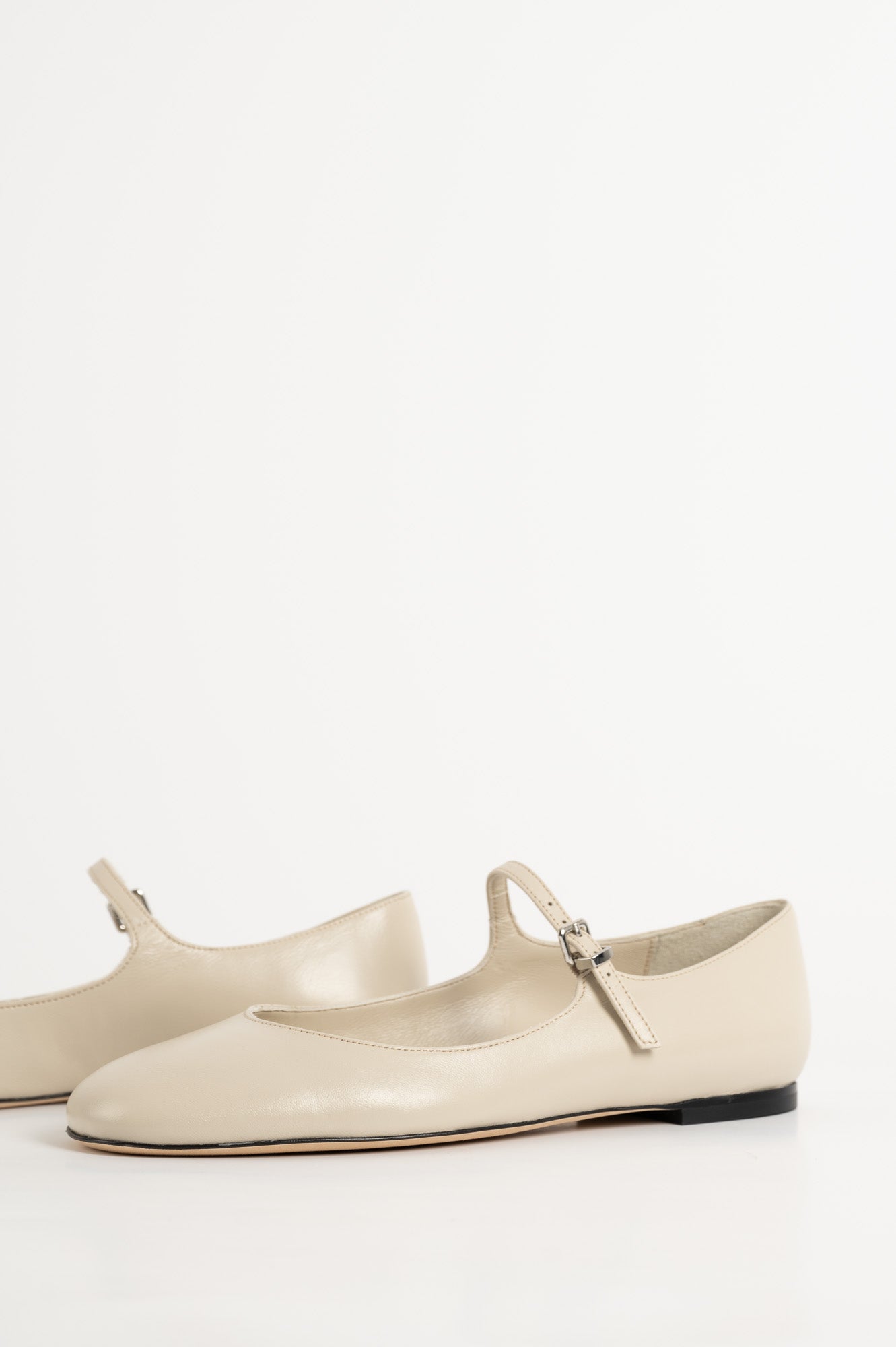 Mary Jane Flat Lily | Ivory White Calf Leather