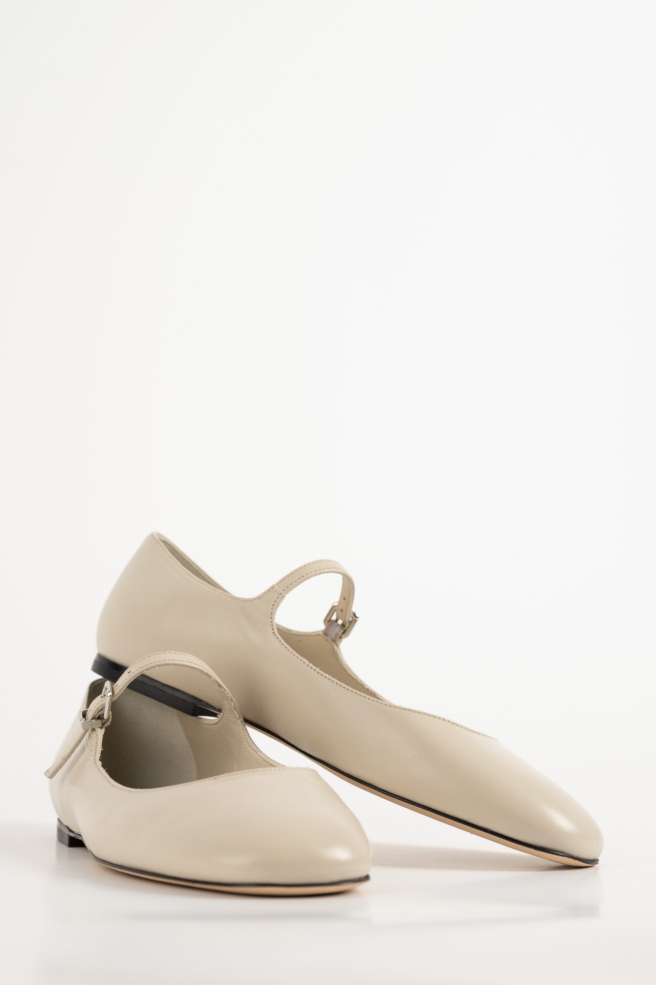 Mary Jane Flat Lily | Ivory White Calf Leather