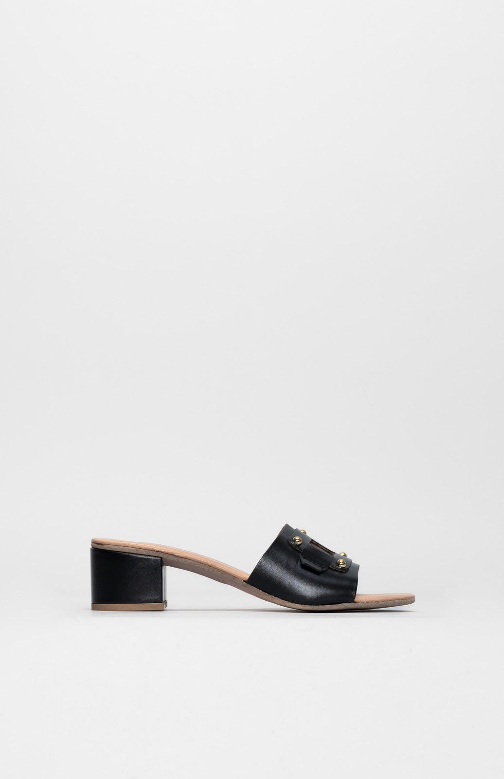 Heeled Sandal Belt | Black Calf Leather