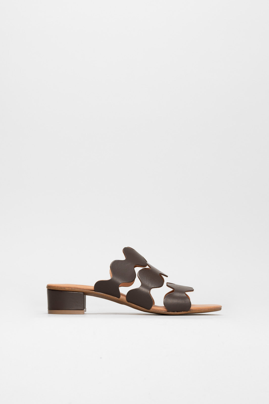 Heeled Sandal Wave | Dark Brown Calf Leather