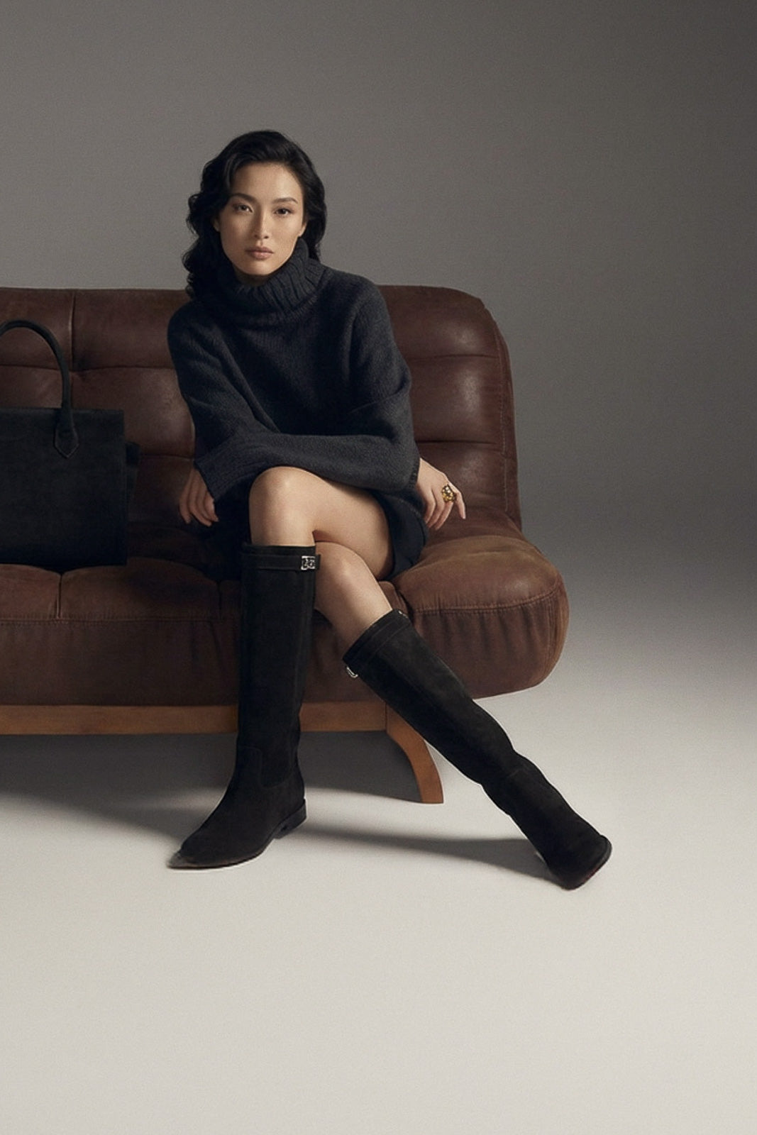 Wedge High Boot Ciolo | Black Suede