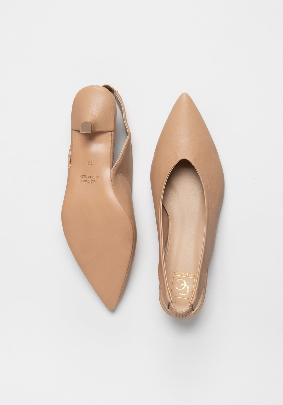 Slingback Pump Lay | Mushroom Beige Nappa Leather