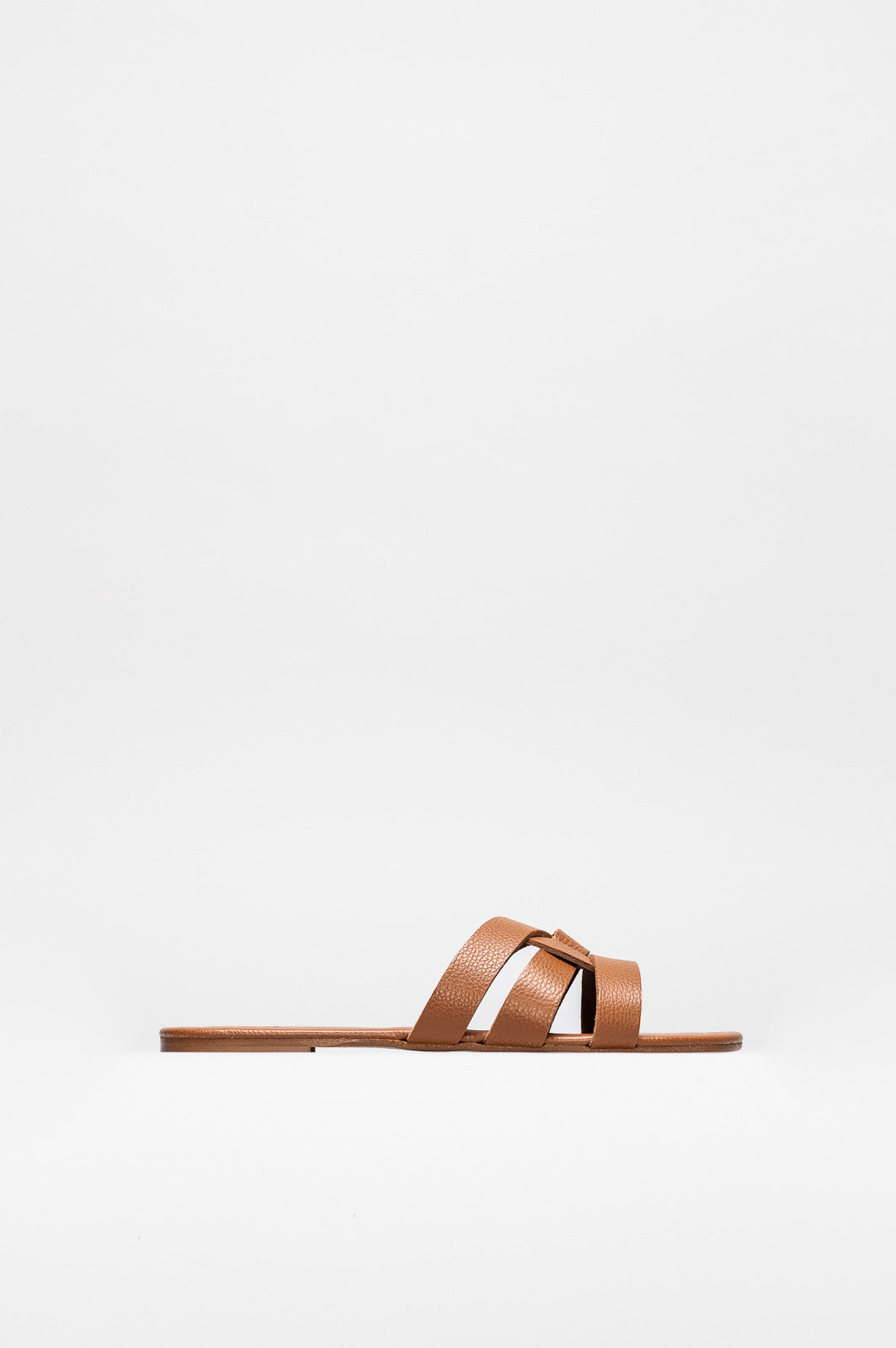 Flat Sandal Lauren | Maple Brown Calf Leather