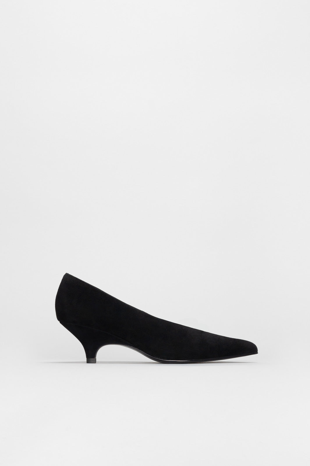 Kitten-Heeled Pump Lexi | Deep Black Soft Suede