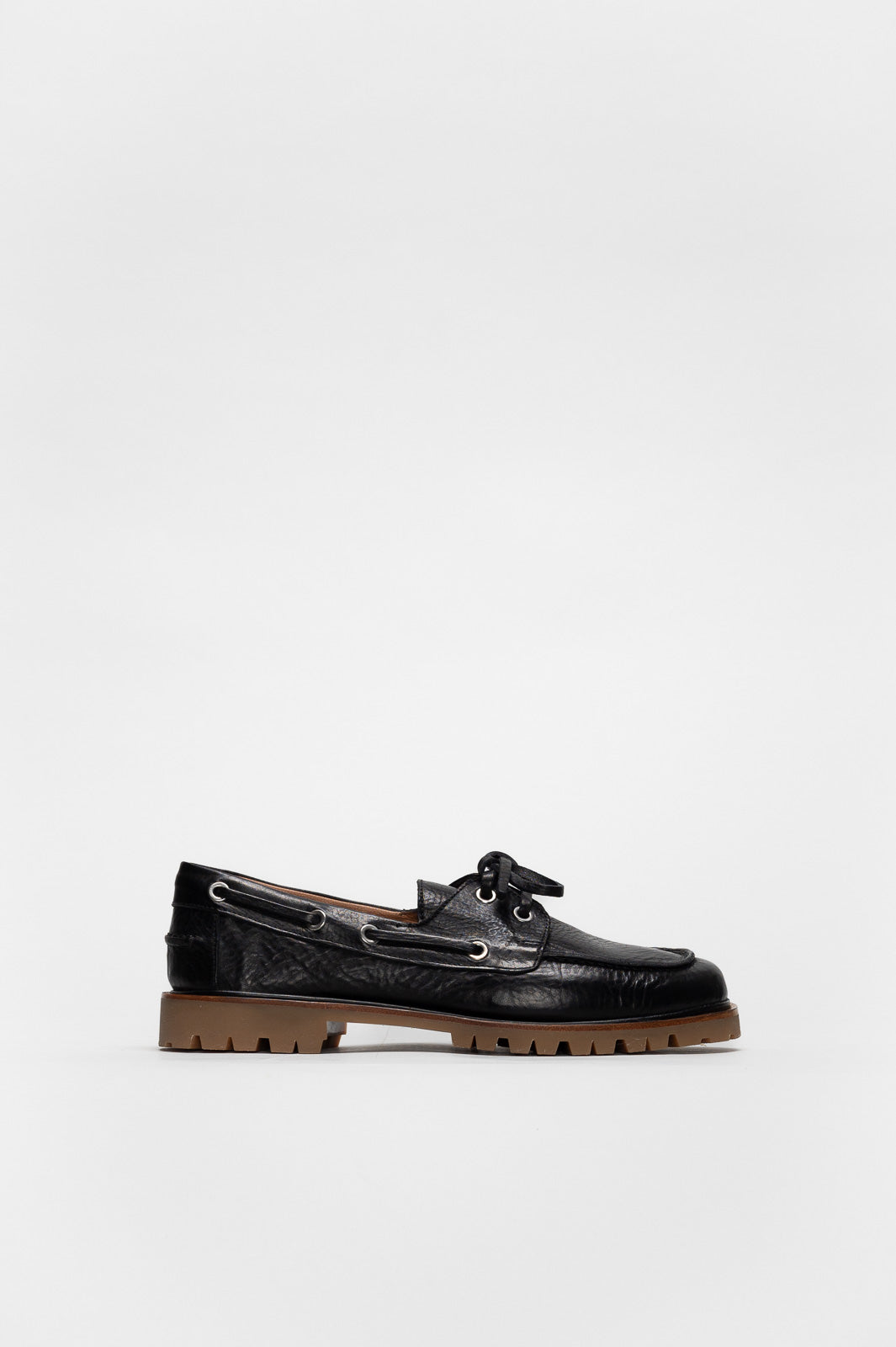 Boat Shoe Mary G | Midnight Black Full-Grain Leather