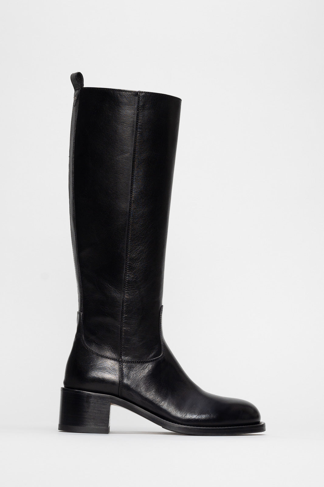 High Boot Tibe | Deep Black Calf Leather
