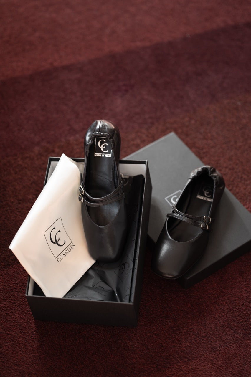 Mary Jane Flat Giana | Chocolate Brown Nappa Leather