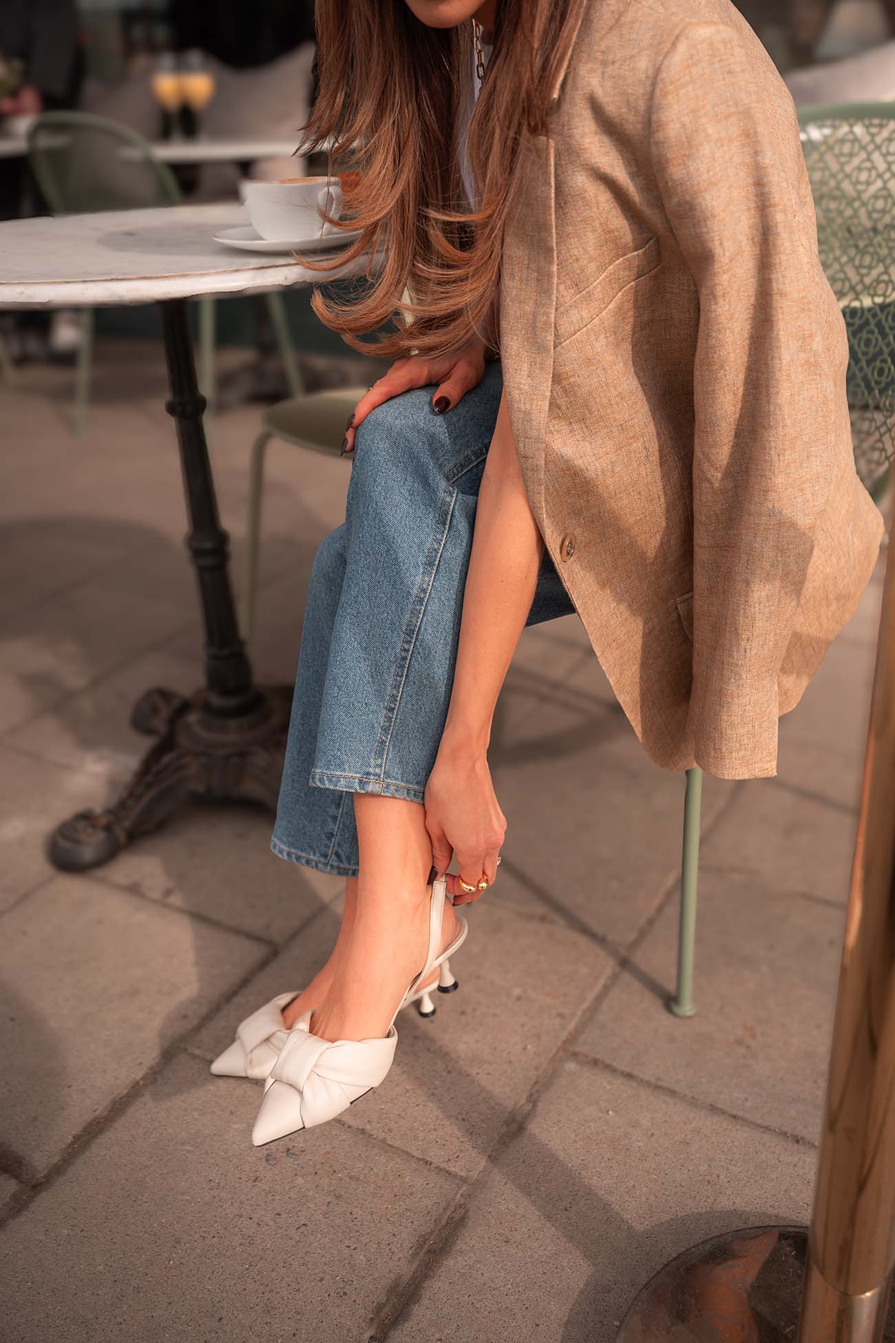 Slingback Pump Rebecca 502 | Vitt Skinn