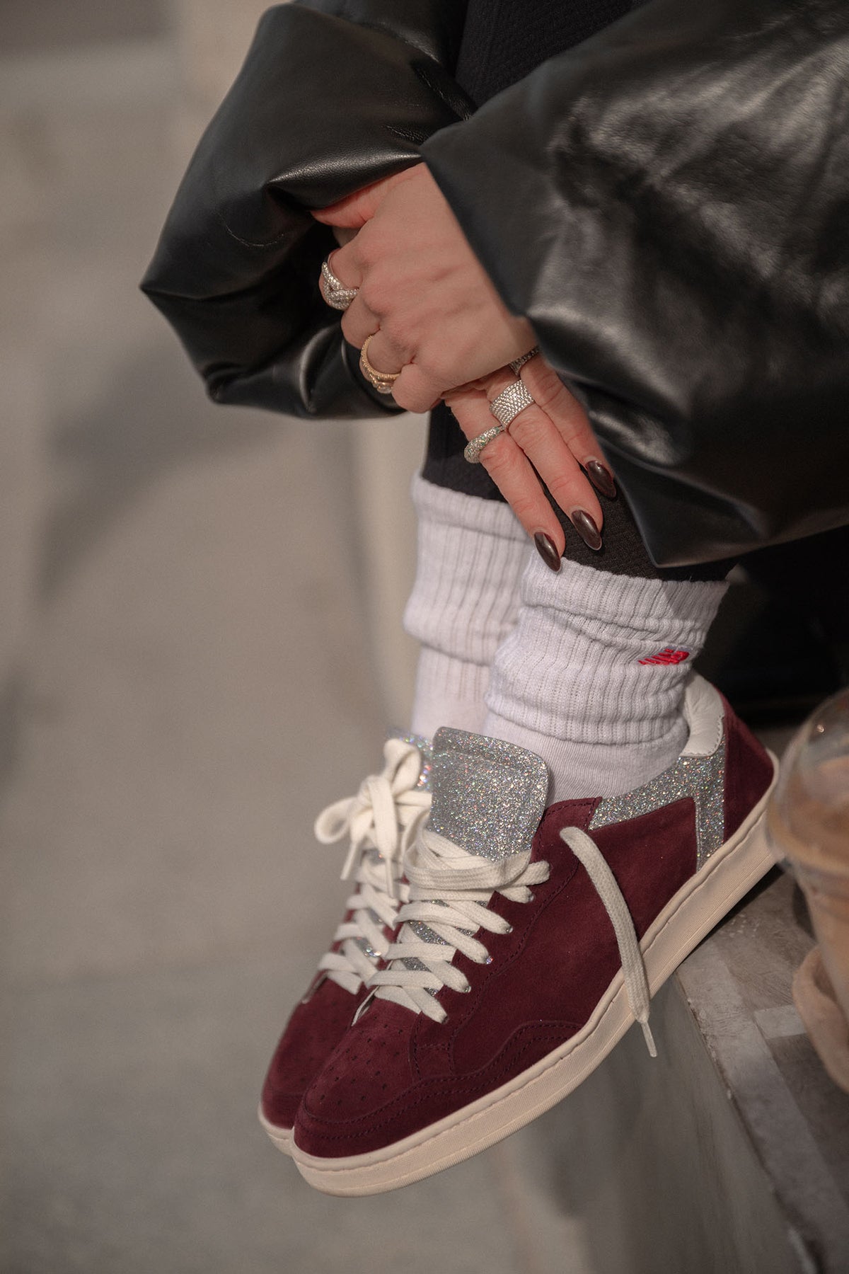 Low-top Sneaker Ani | Burgundy Suede